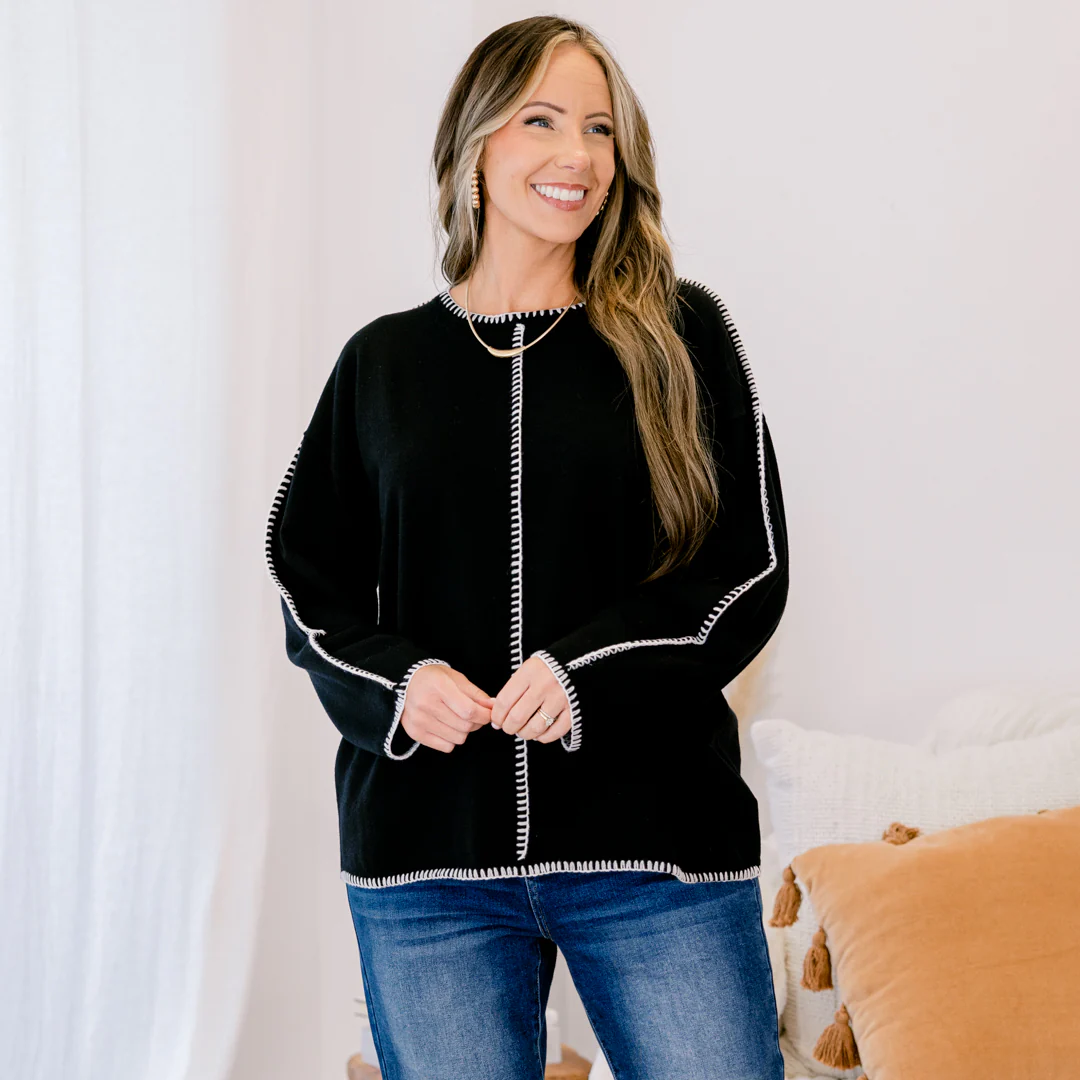 Whispered Comfort Sweater, Black - Giverhouse