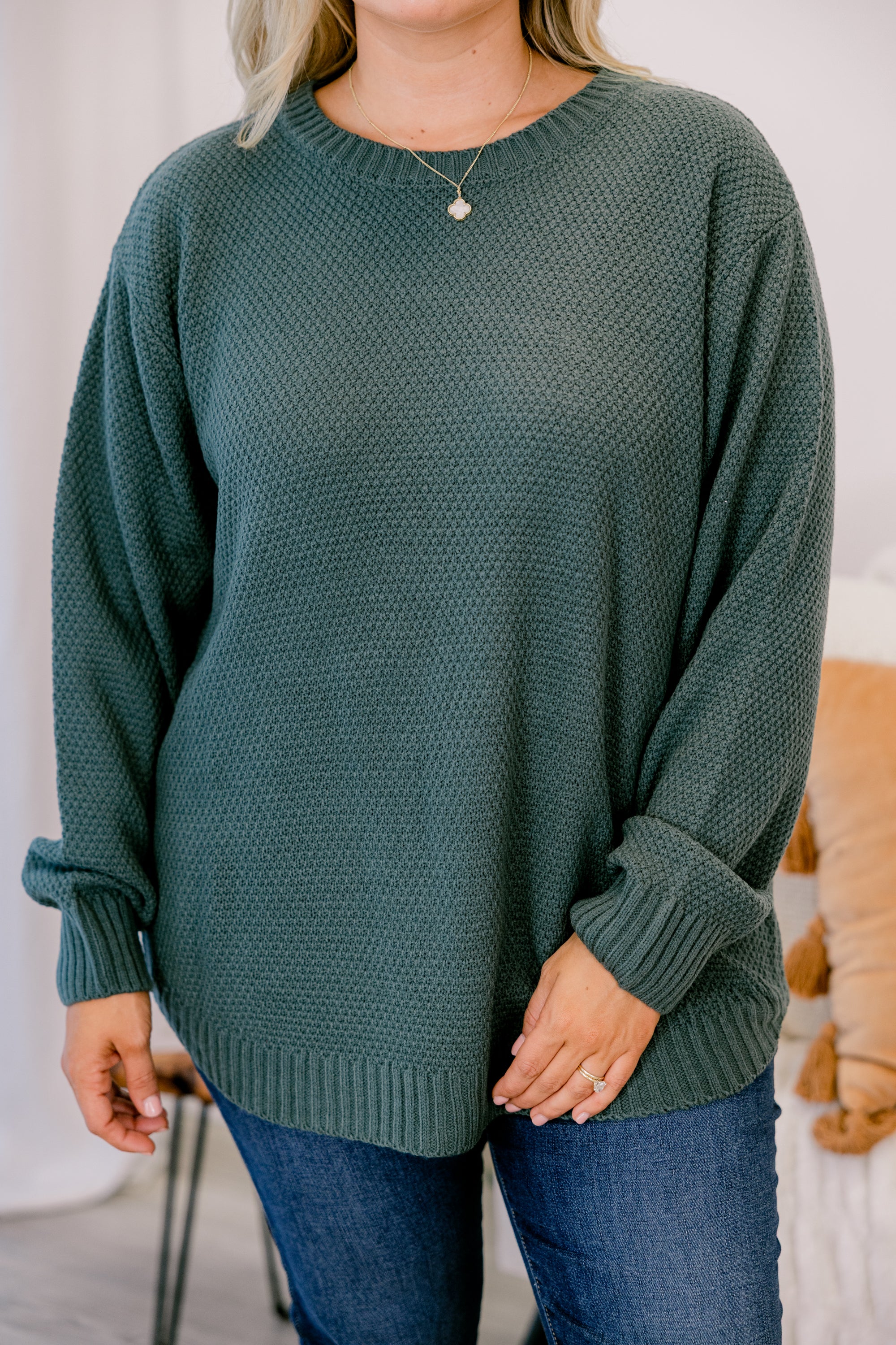 Fully Committed Sweater, Ash Jade - Giverhouse