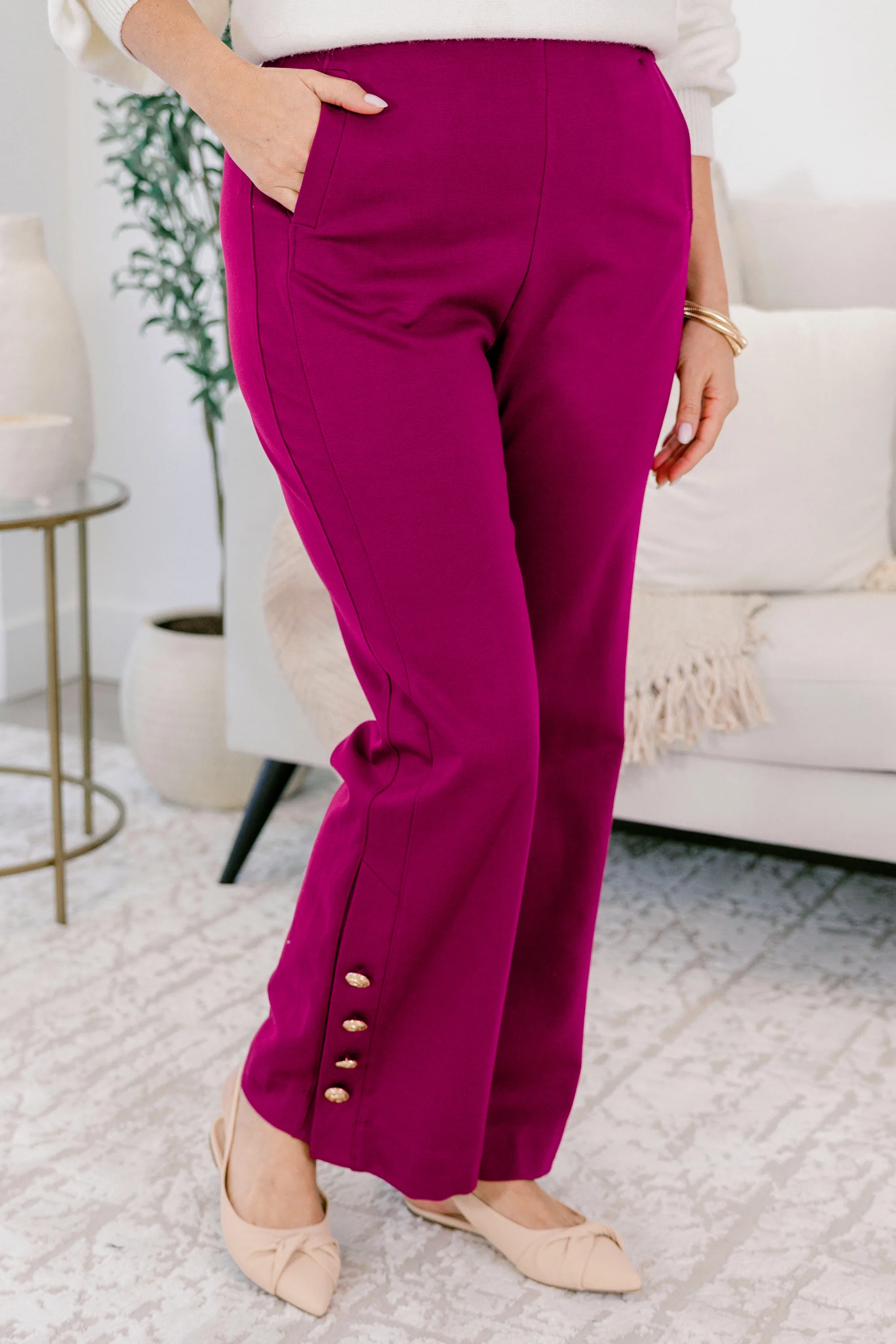 My Signature Look Pants, Merlot - Giverhouse