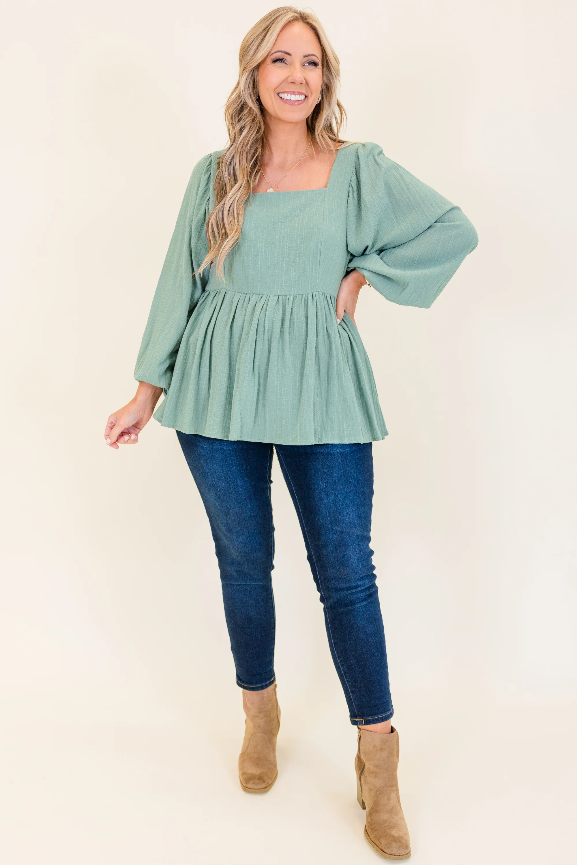 Lovin' On You Top, Seafoam - Giverhouse
