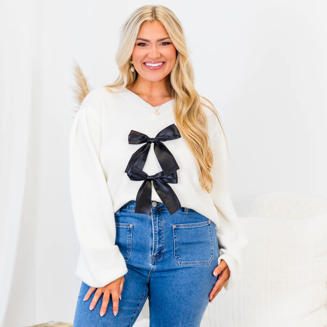 Straight To My Heart Sweater, White - Giverhouse