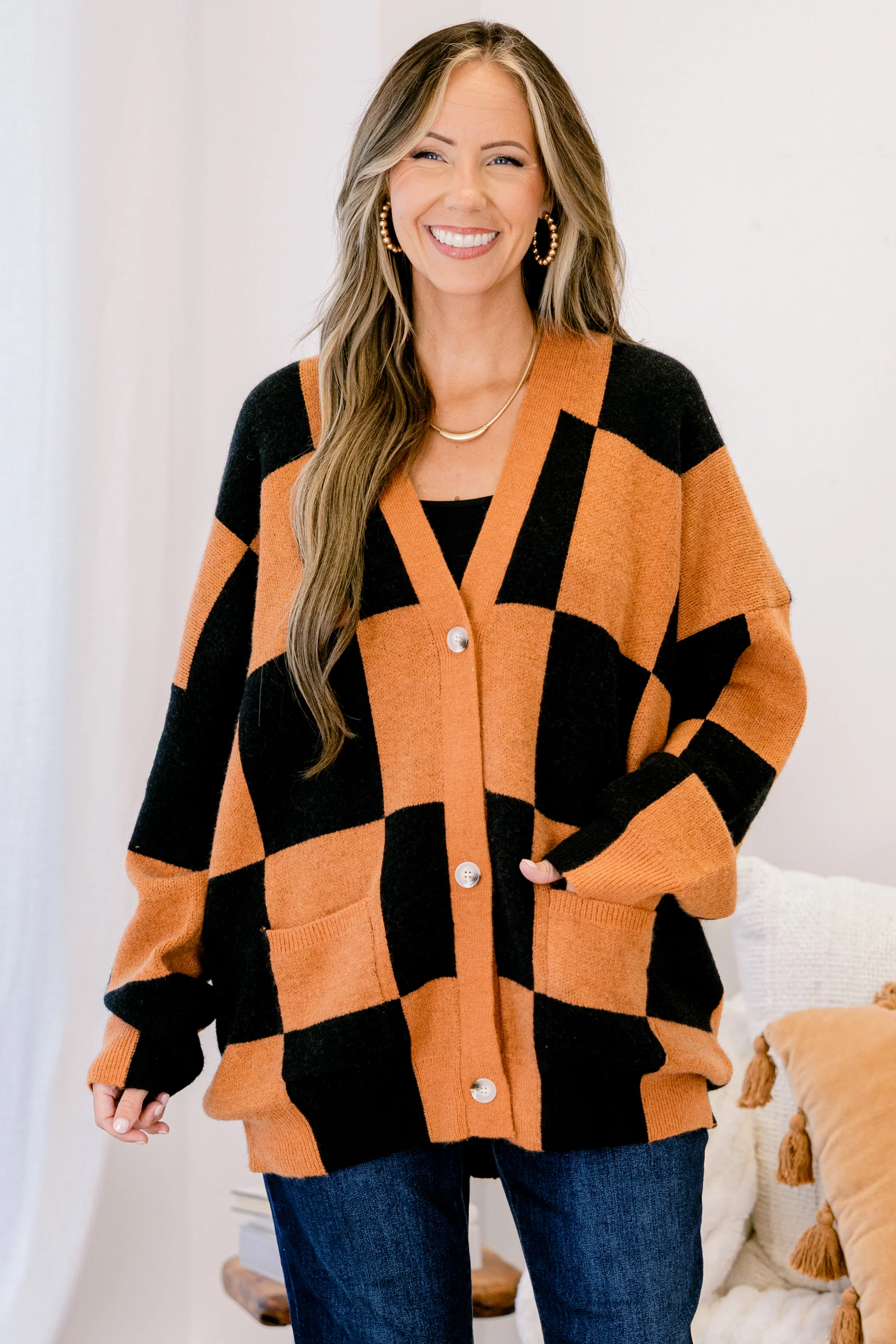 On The Run Cardigan, Pumpkin - Giverhouse