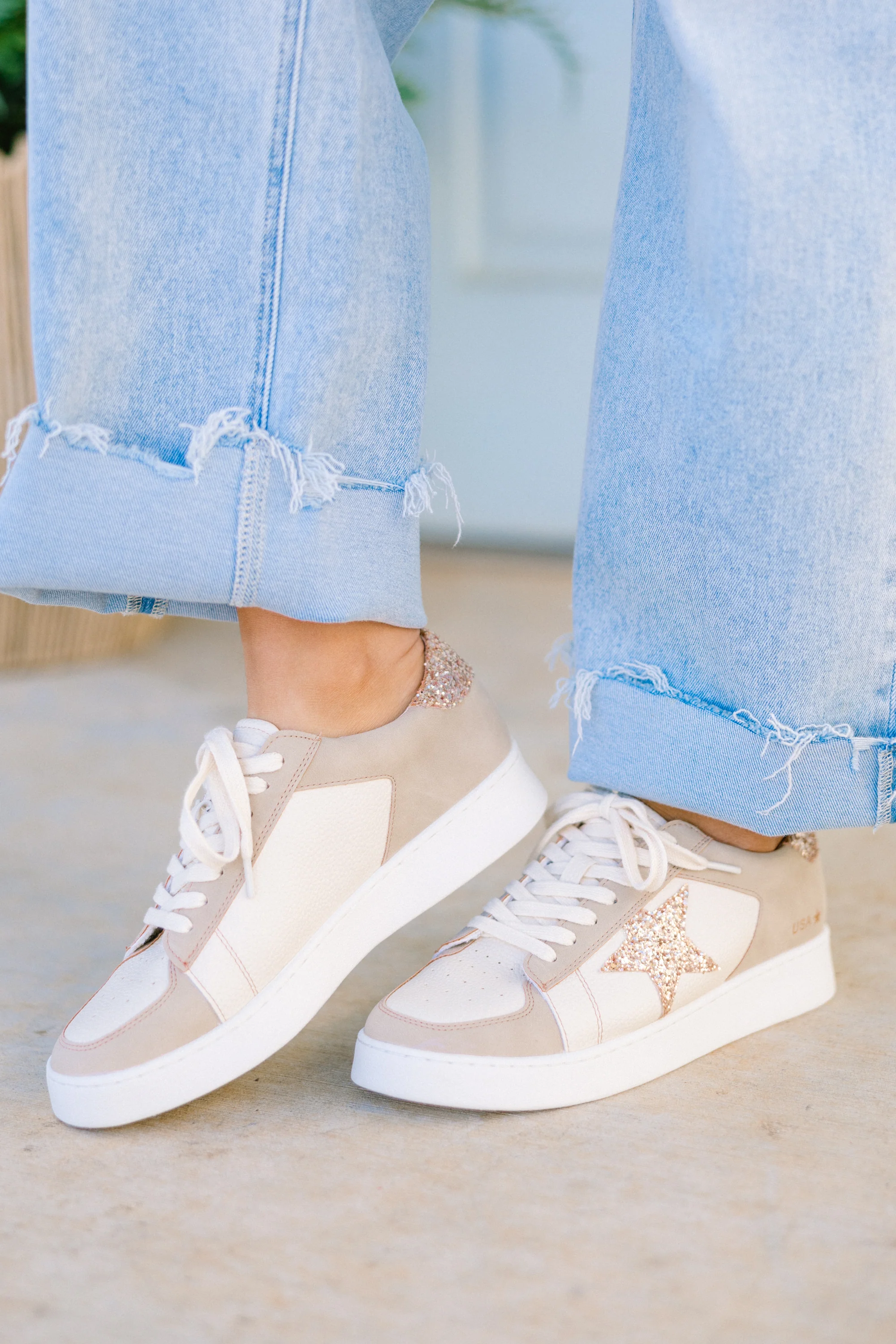 Take The Chance Sneakers, Gold - Giverhouse