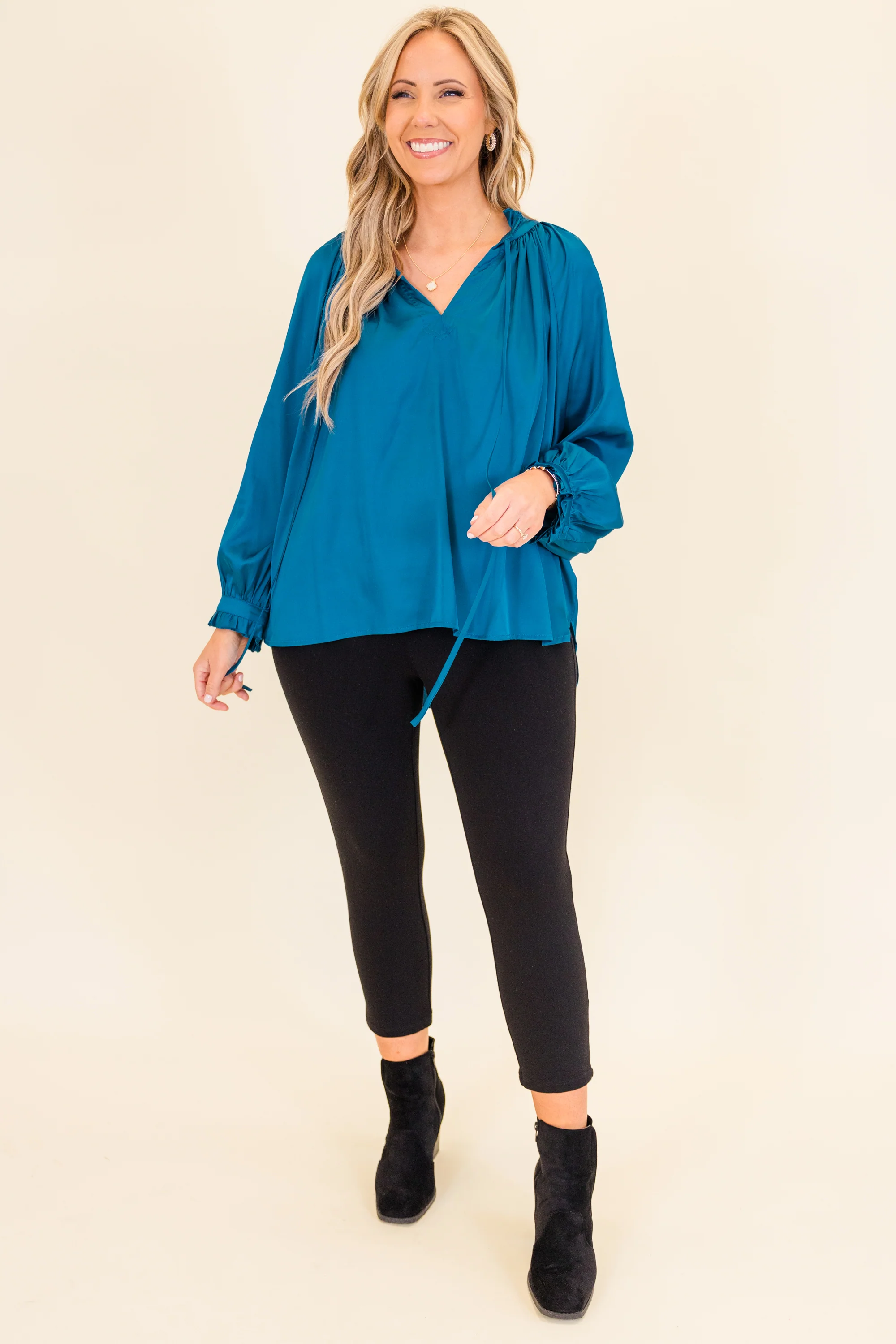 Lagoon Shimmer Blouse, Blue - Giverhouse