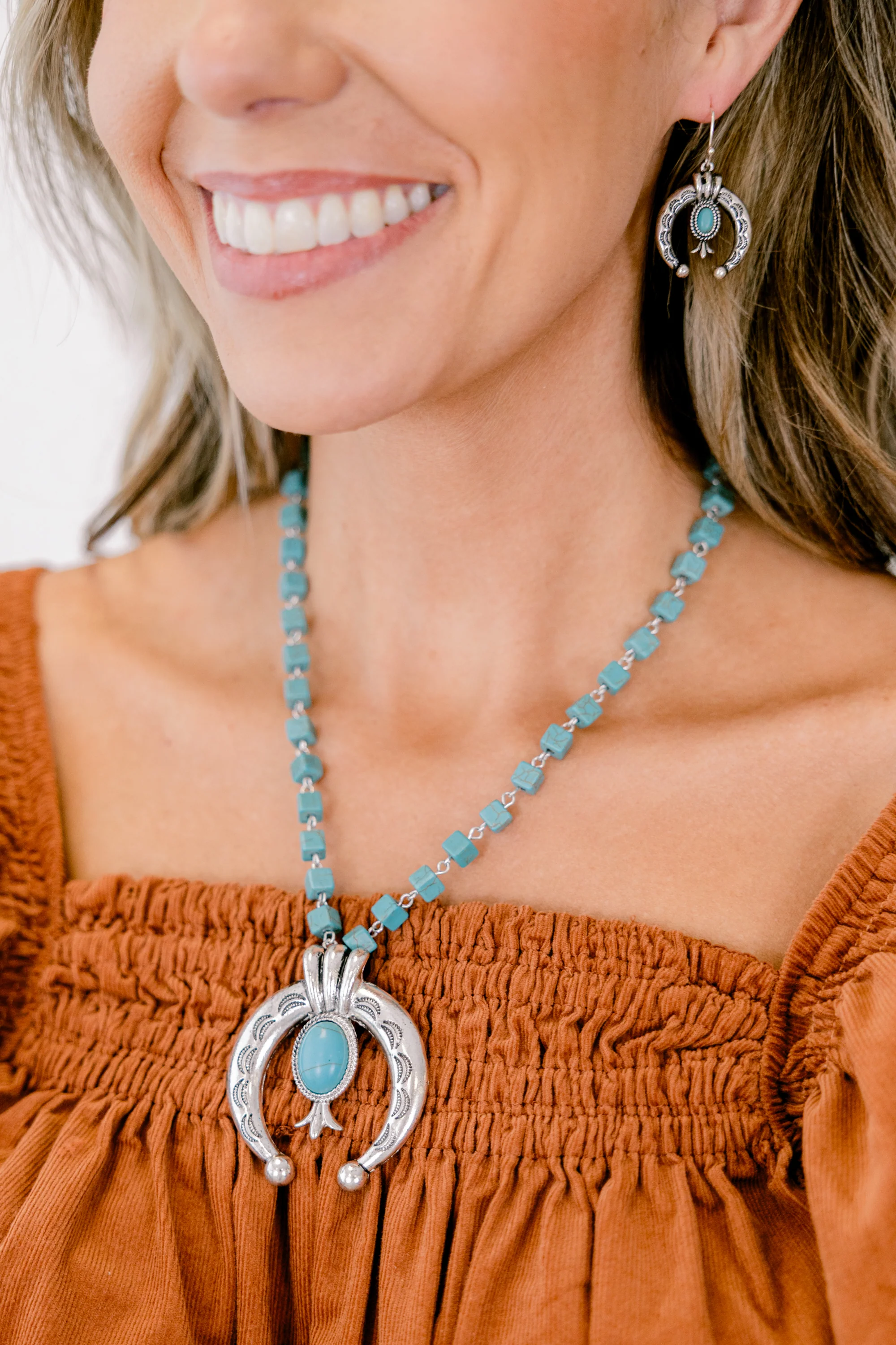 Ember Moon Earring and Necklace Set, Turquoise - Giverhouse