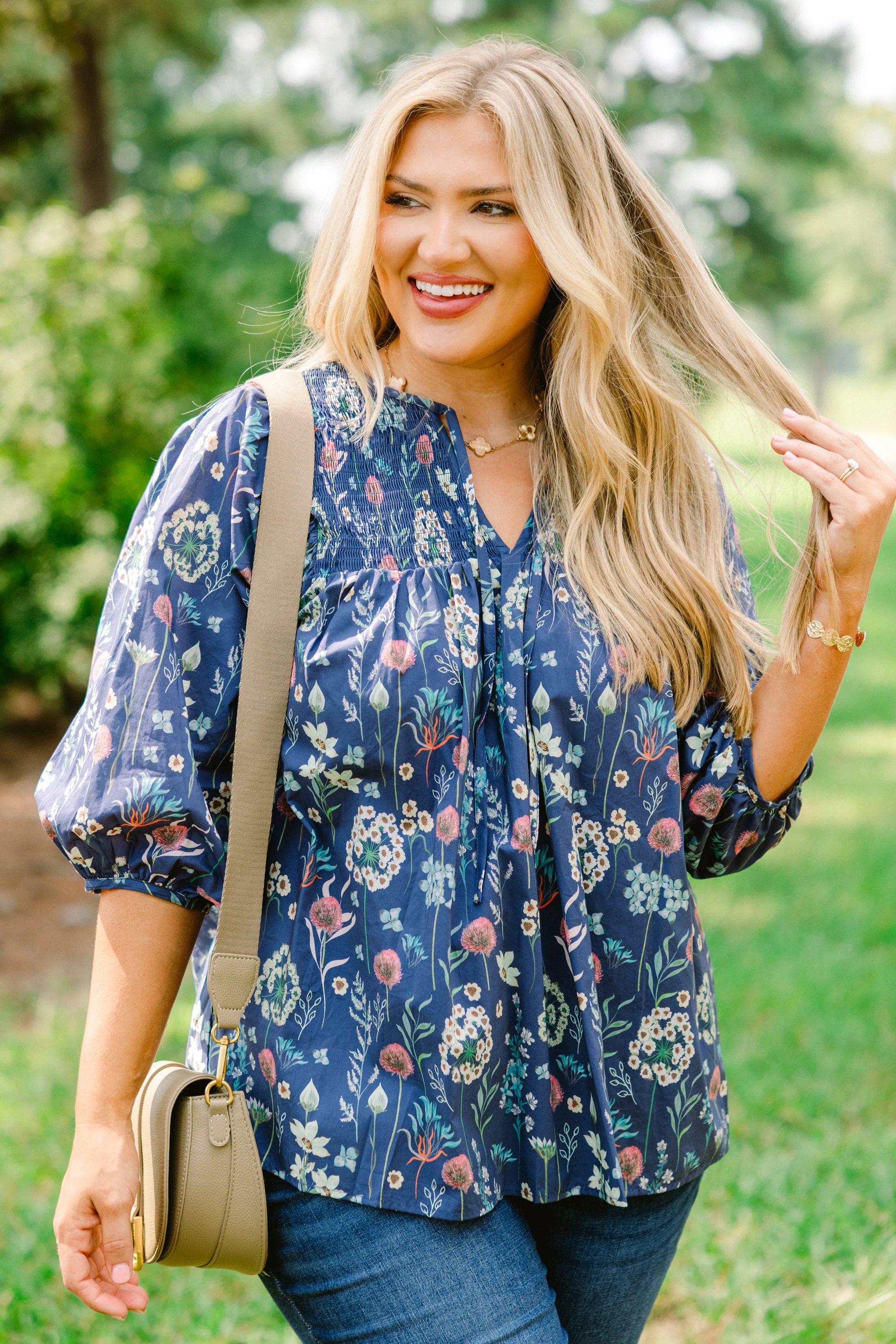 With The Flow Top, Dusty Blue - Giverhouse