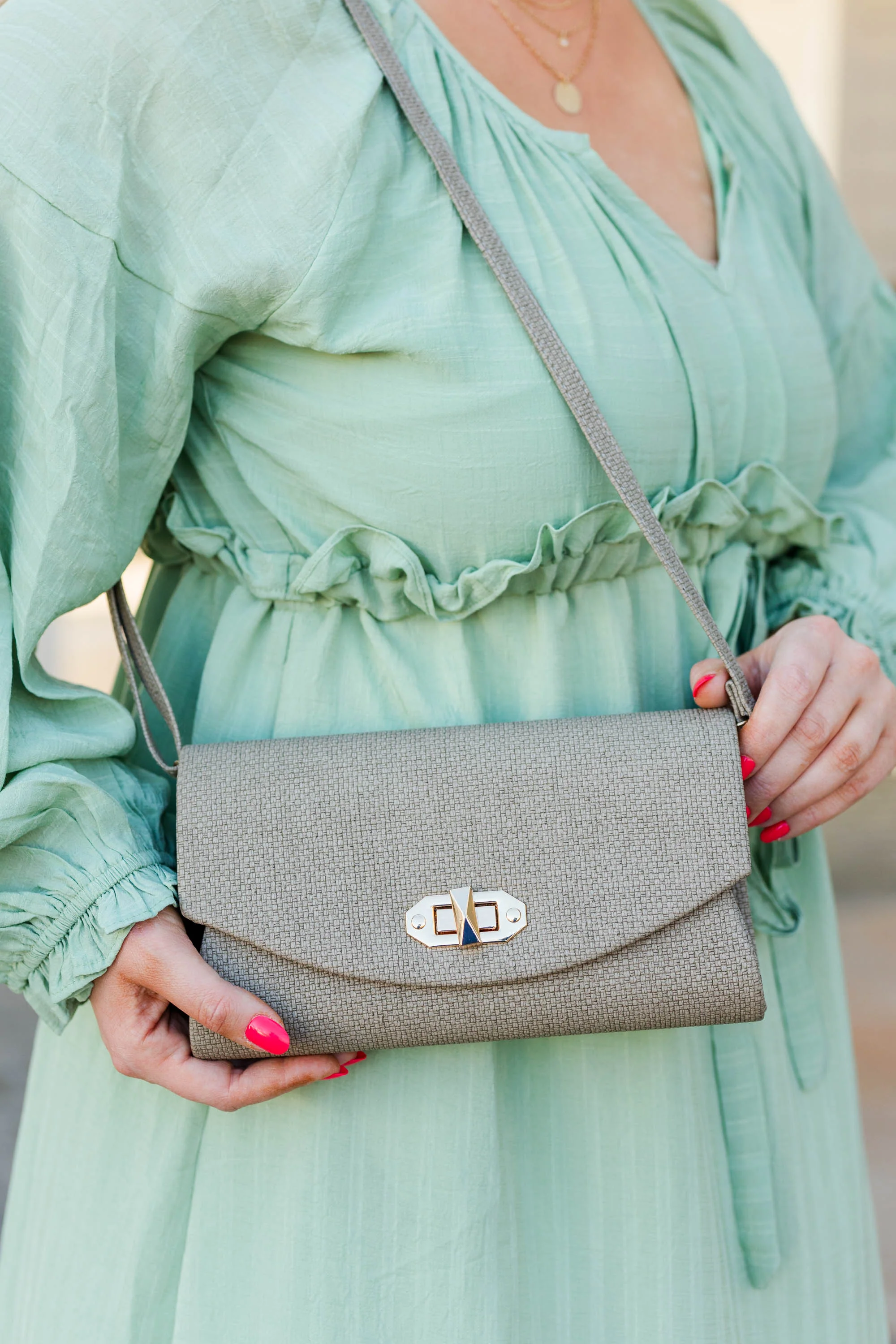 First Class Only Handbag, Taupe - Giverhouse