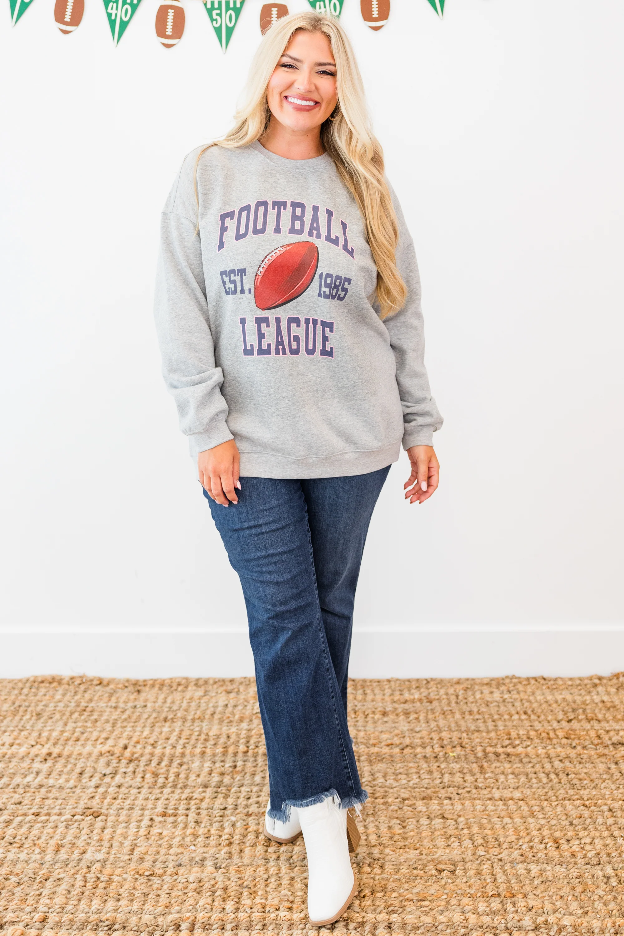Cozy On Game Day Pullover, Heather Gray - Giverhouse