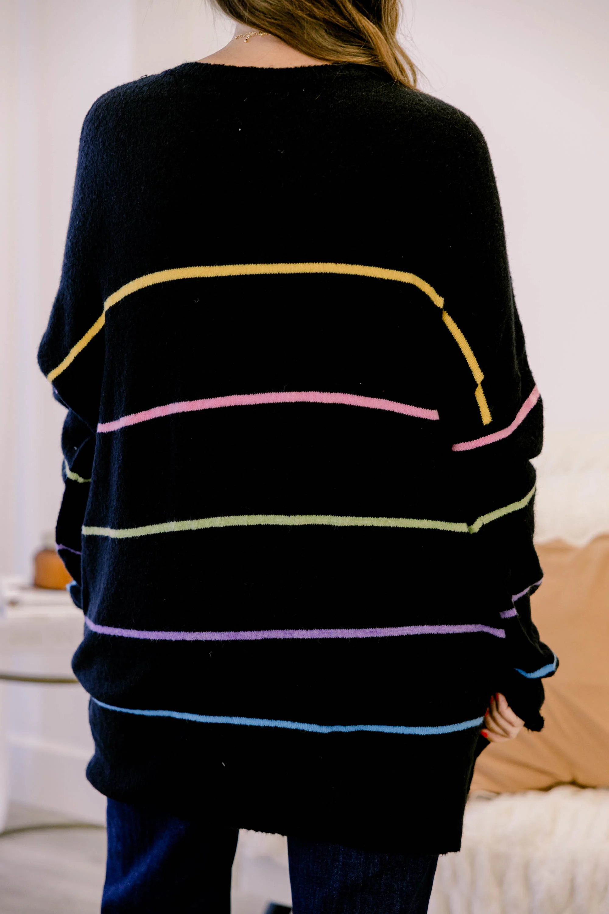 Slumber Party Sweater, Black Multi - Giverhouse