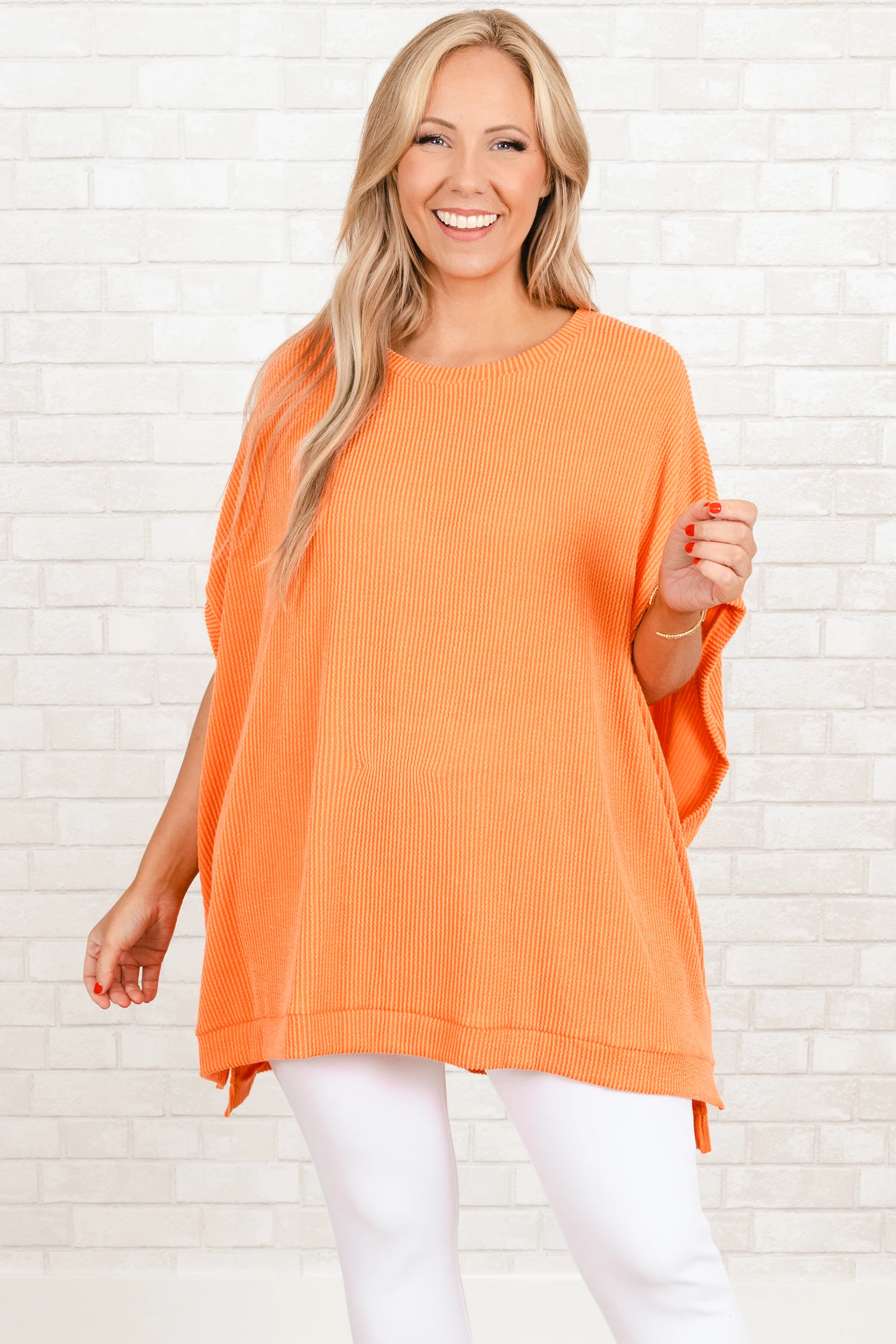 All About Knits Top, Orange - Giverhouse