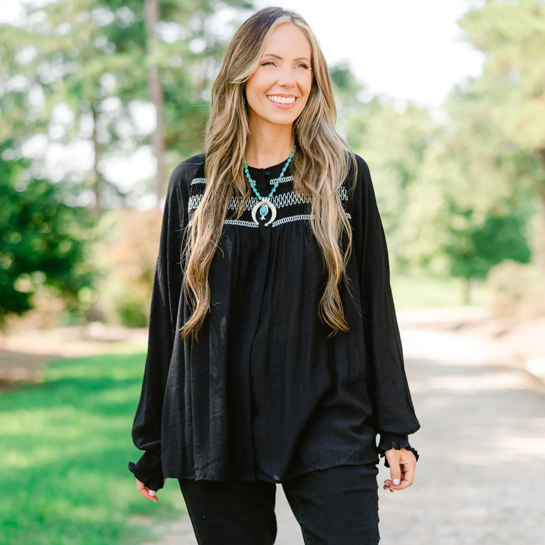 Jumping Ahead Top, Black - Giverhouse