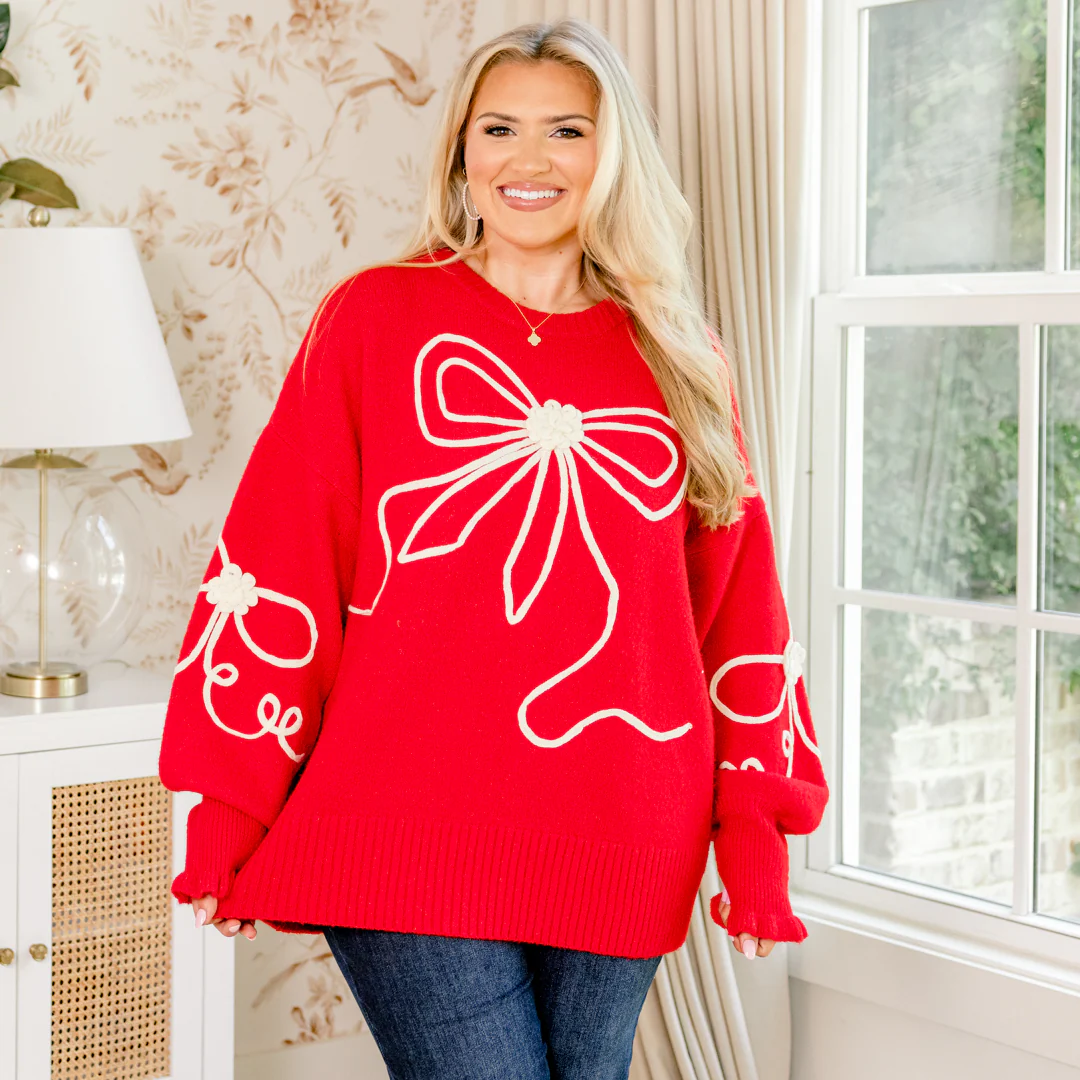 Walk And Sweet Talk Sweater, Red - Giverhouse
