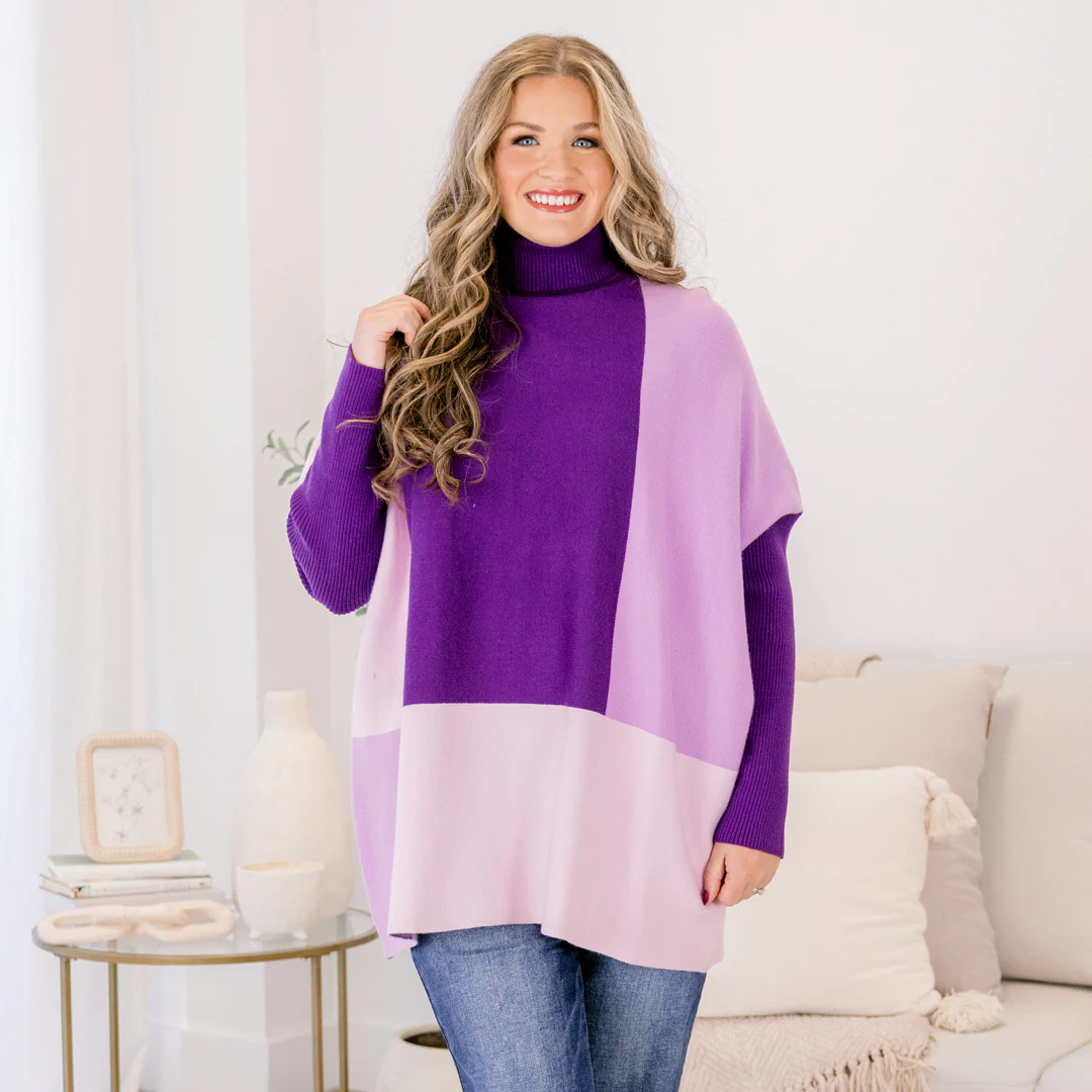 Mosaic Melody Sweater, Purple - Giverhouse
