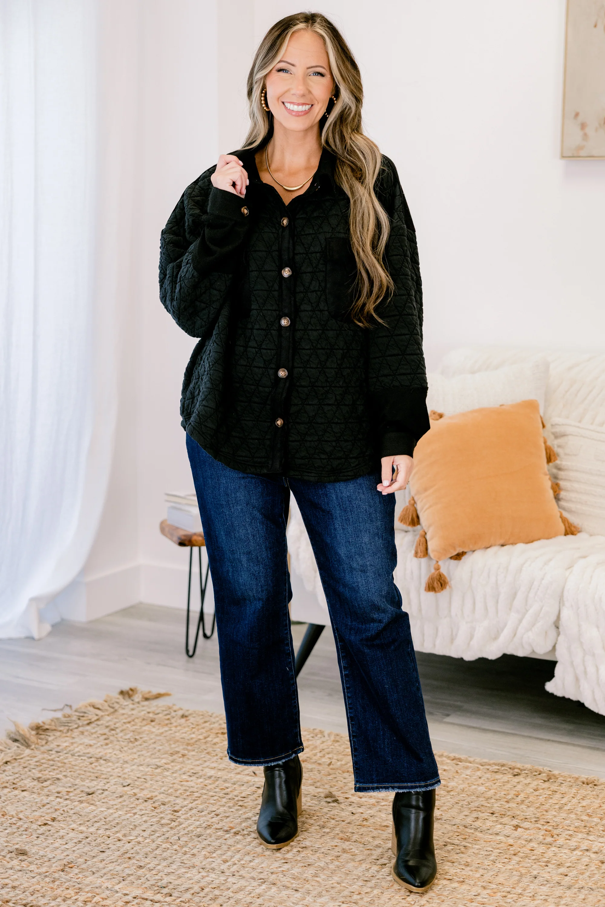 Apple Cider Shacket, Black - Giverhouse