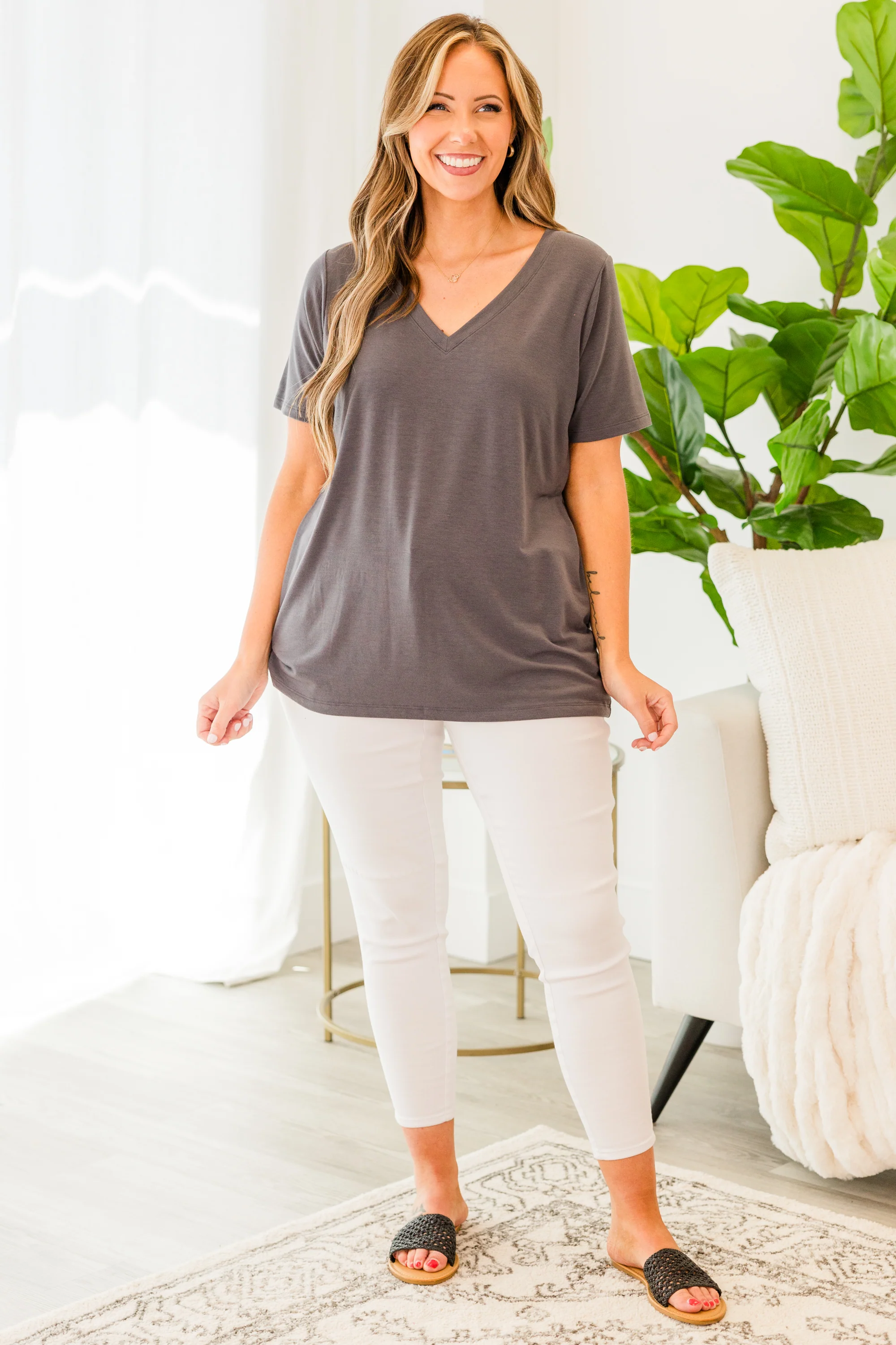 Take The Day Off Top, Ash Grey - Giverhouse