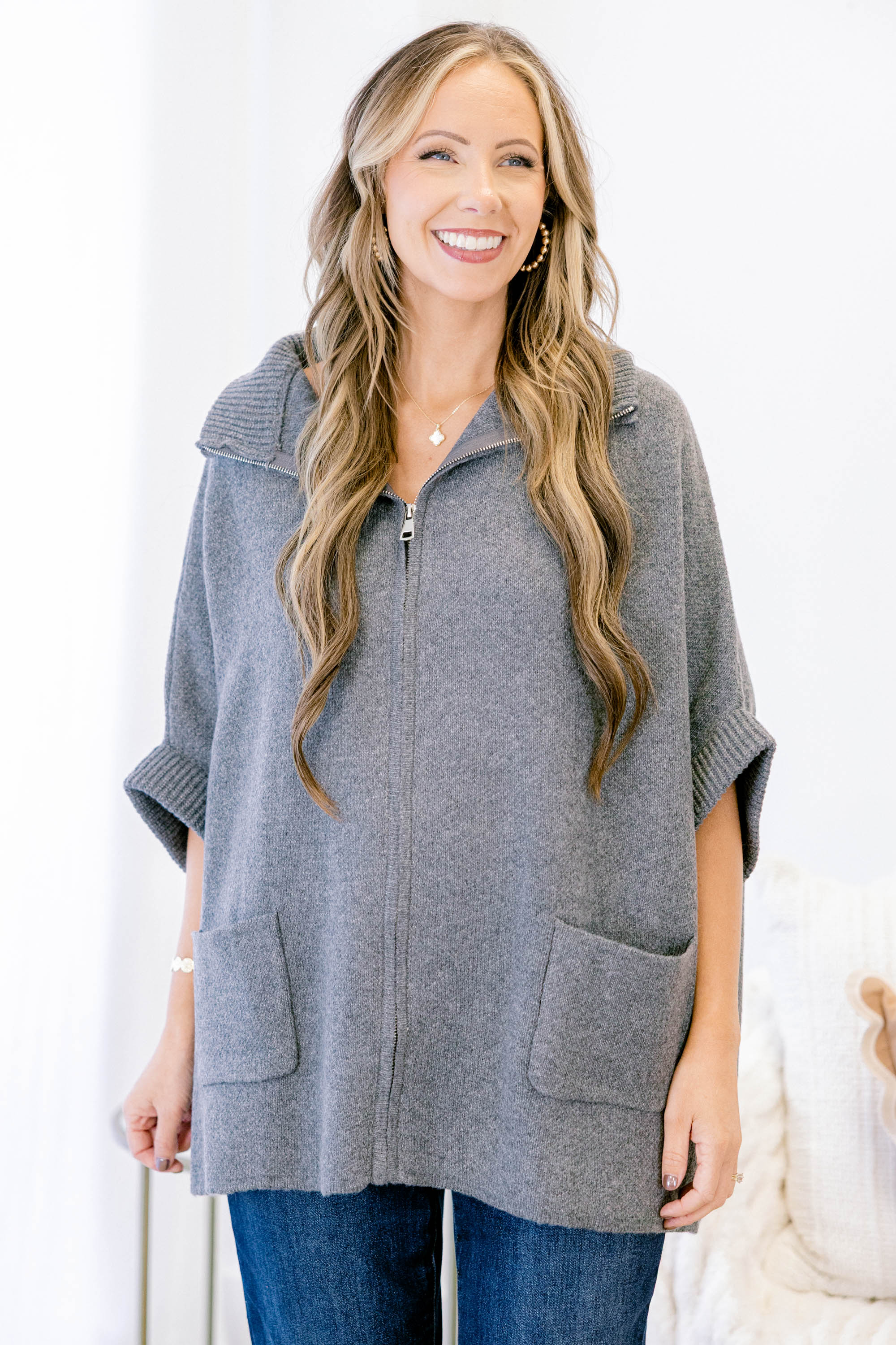 Give Me Peace Sweater, Gray - Giverhouse