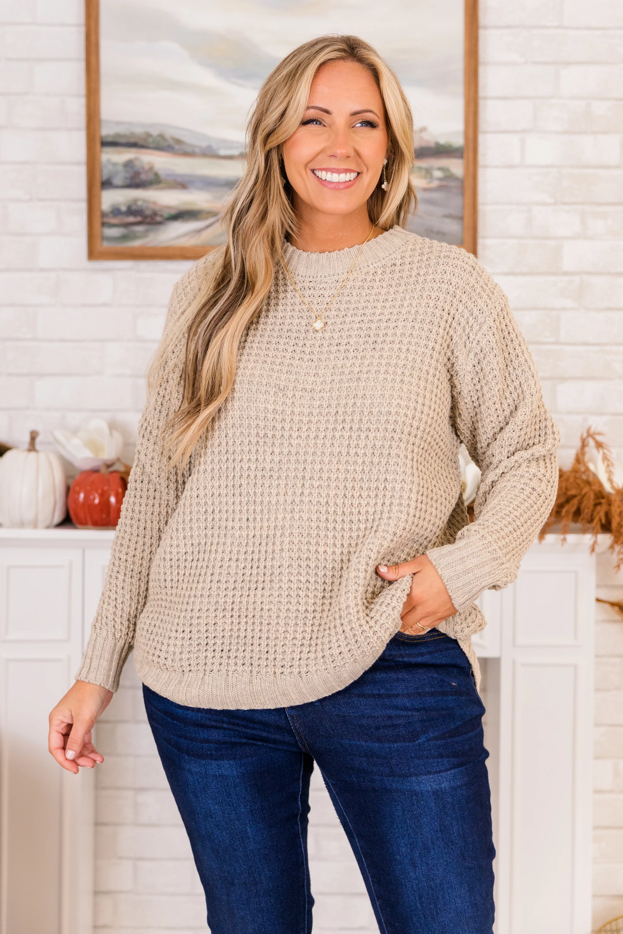 Everything We Loved Sweater, Heather Beige - Giverhouse