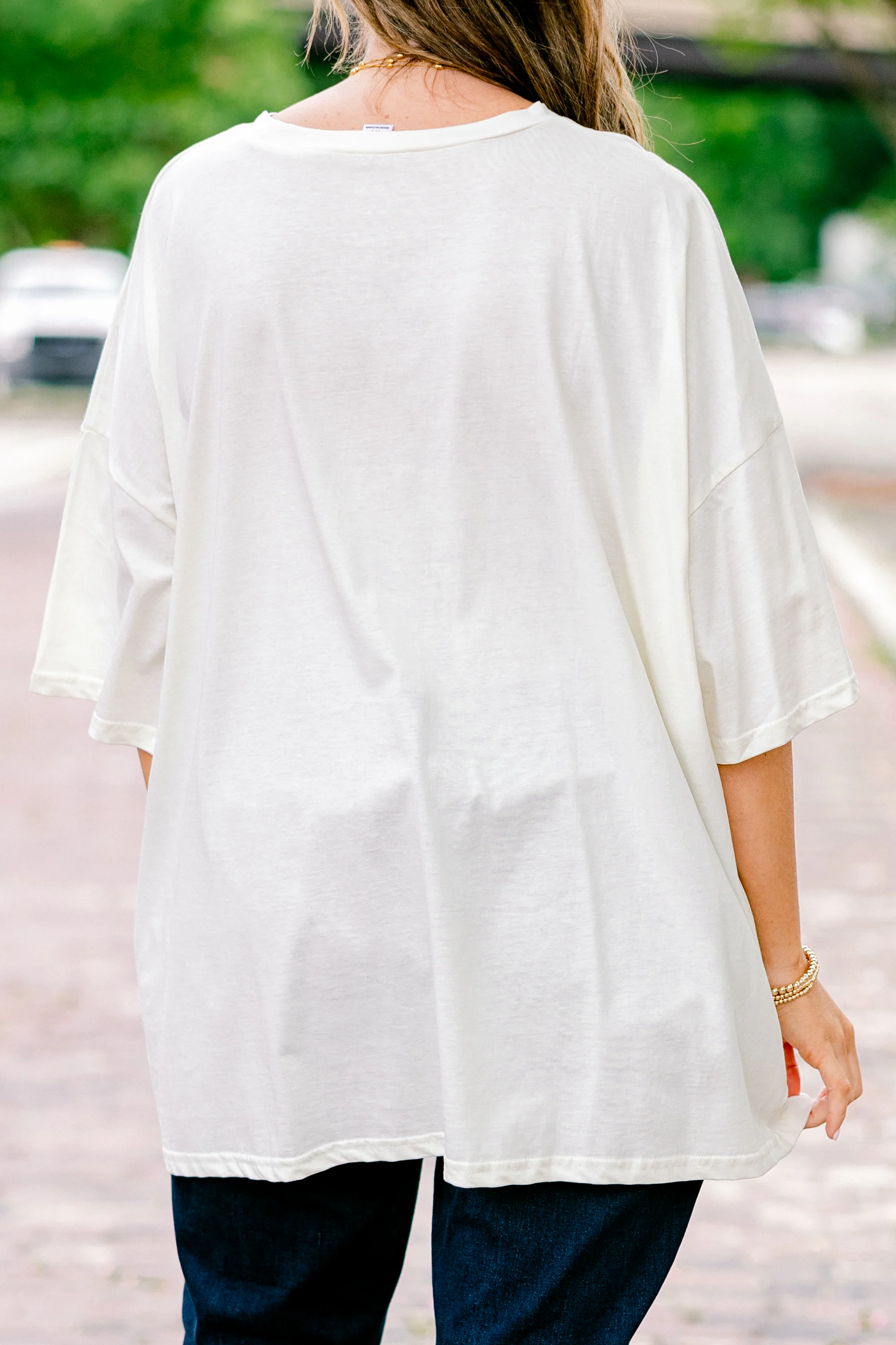 Days of Fall Boyfriend Tee, Ivory - Giverhouse