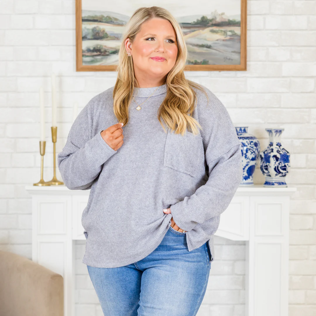 Lookin' Good Feelin' Better Sweater, Heather Gray - Giverhouse