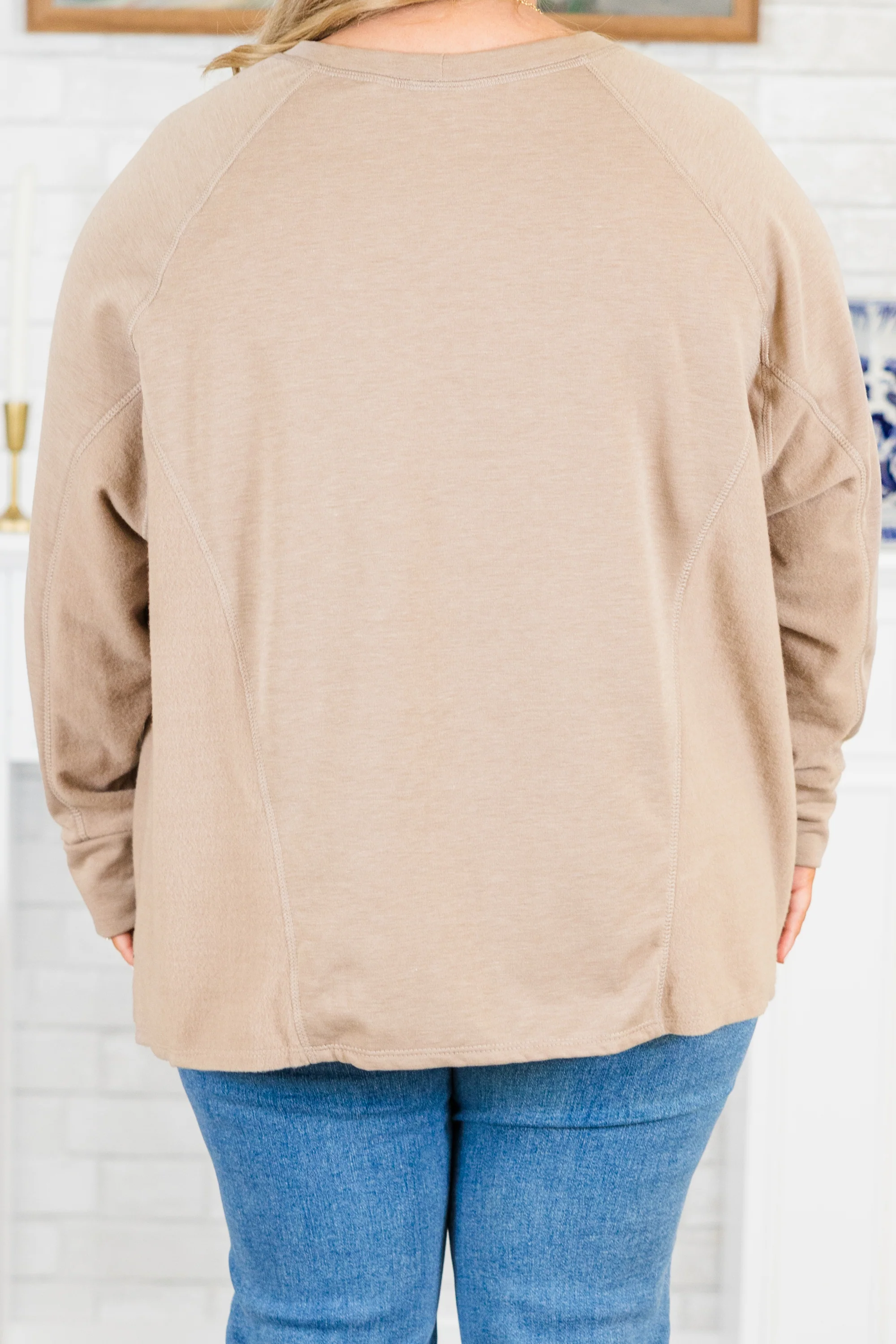 Time To Leave Pullover, Taupe - Giverhouse