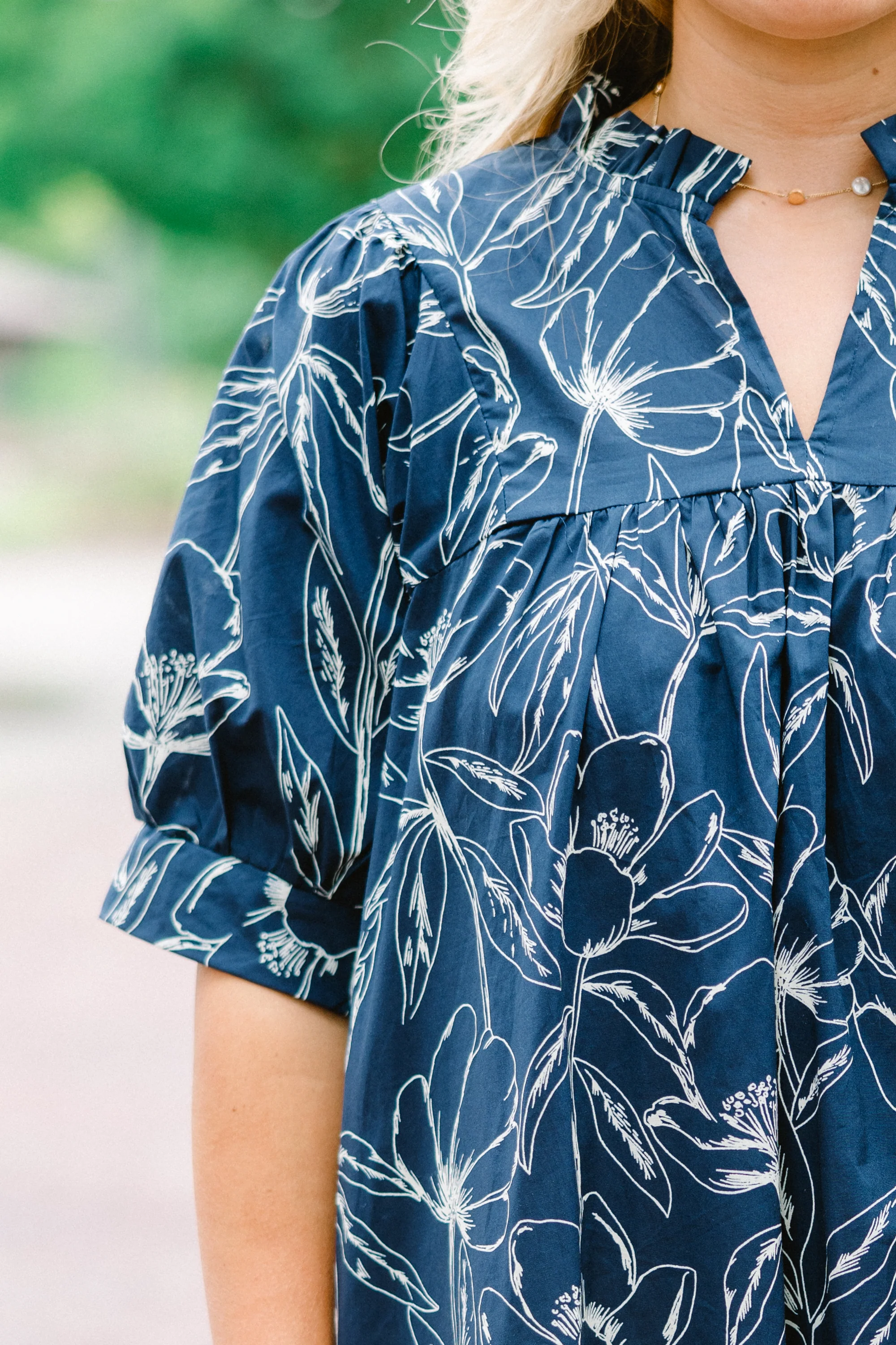 Make My Night Dress, Navy Floral - Giverhouse