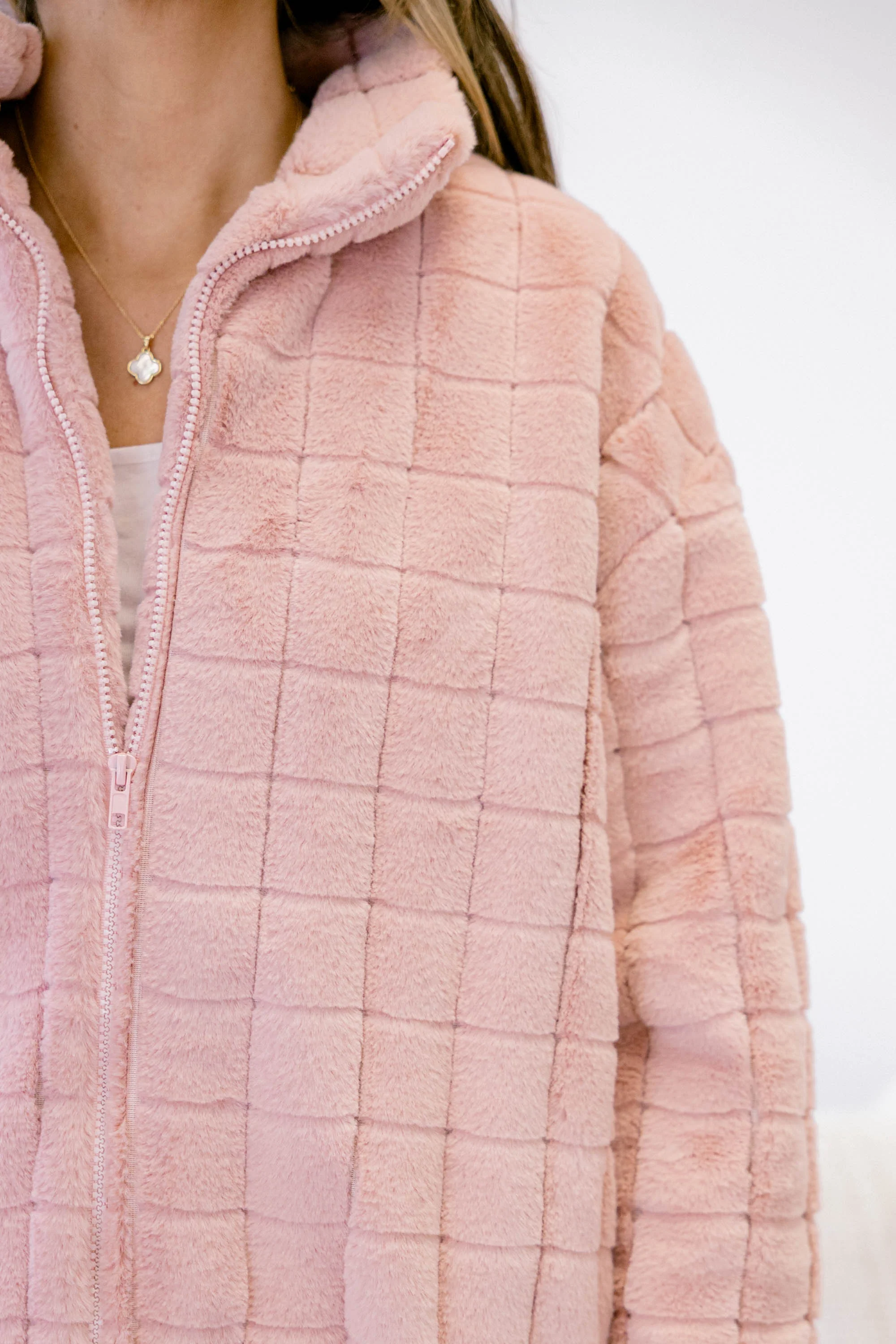 Carmen Faux Fur Jacket, Pink - Giverhouse