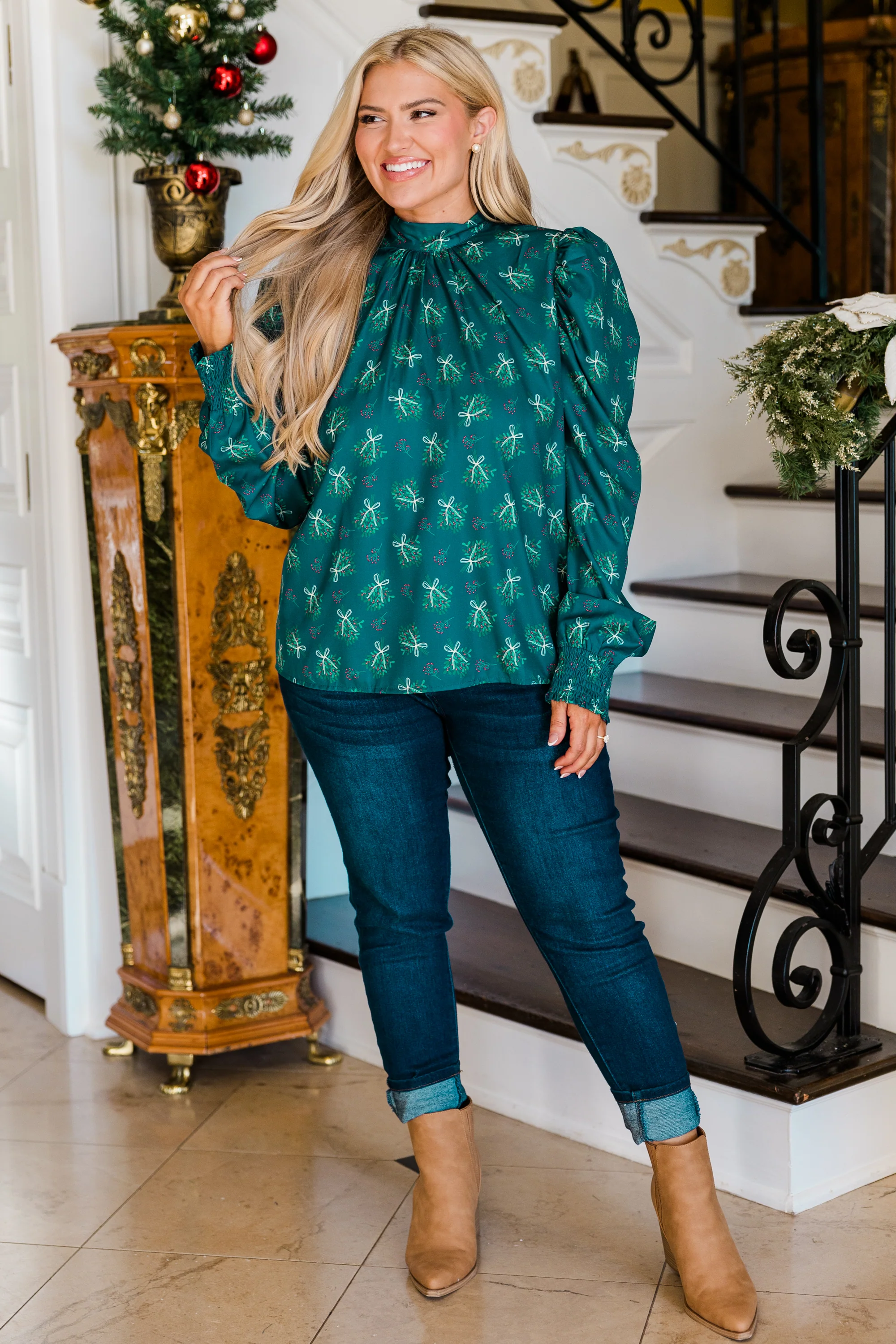 With This Wreath Top, Green - Giverhouse