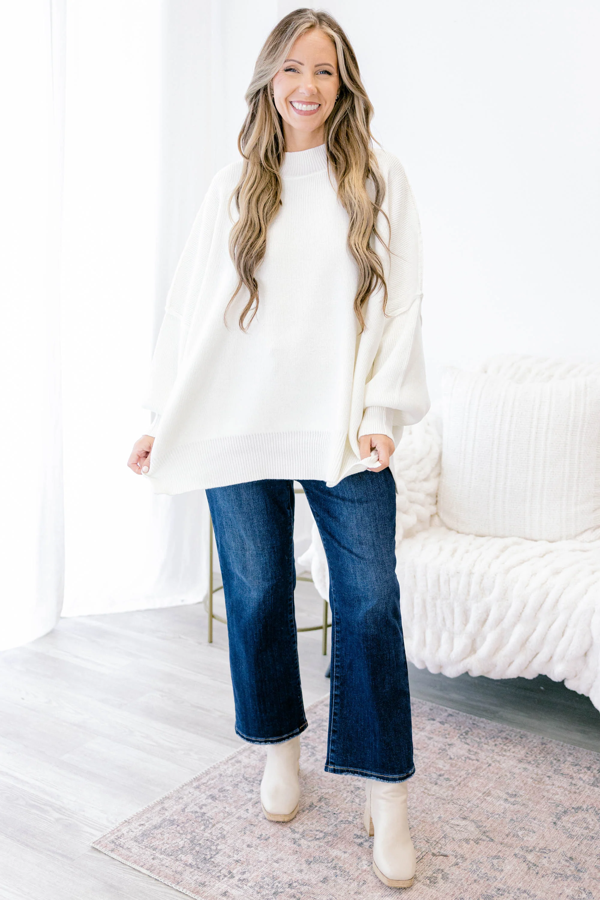 Perfectly Cozy Sweater, Ivory - Giverhouse