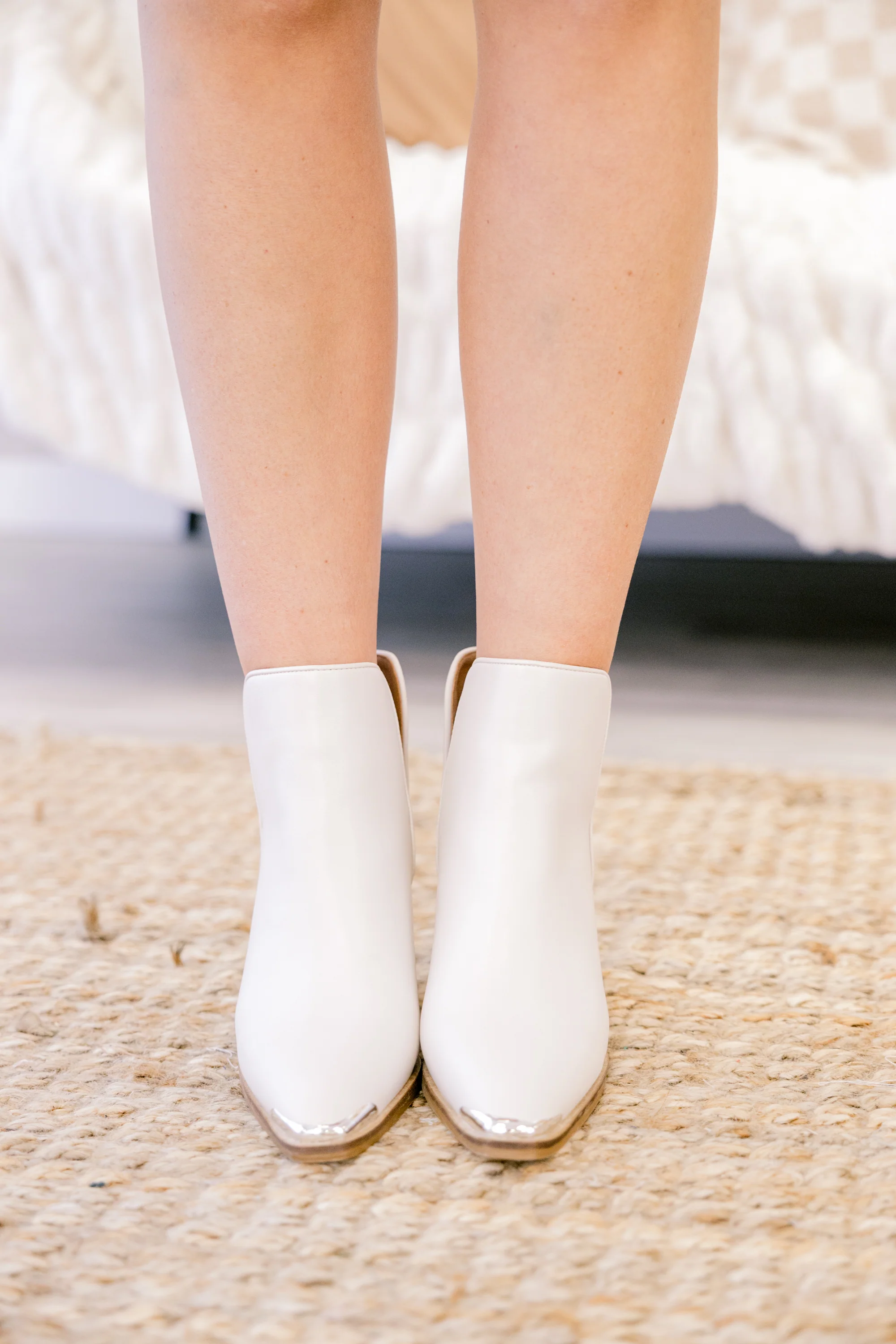 Saddle And Spur Booties, Off White - Giverhouse