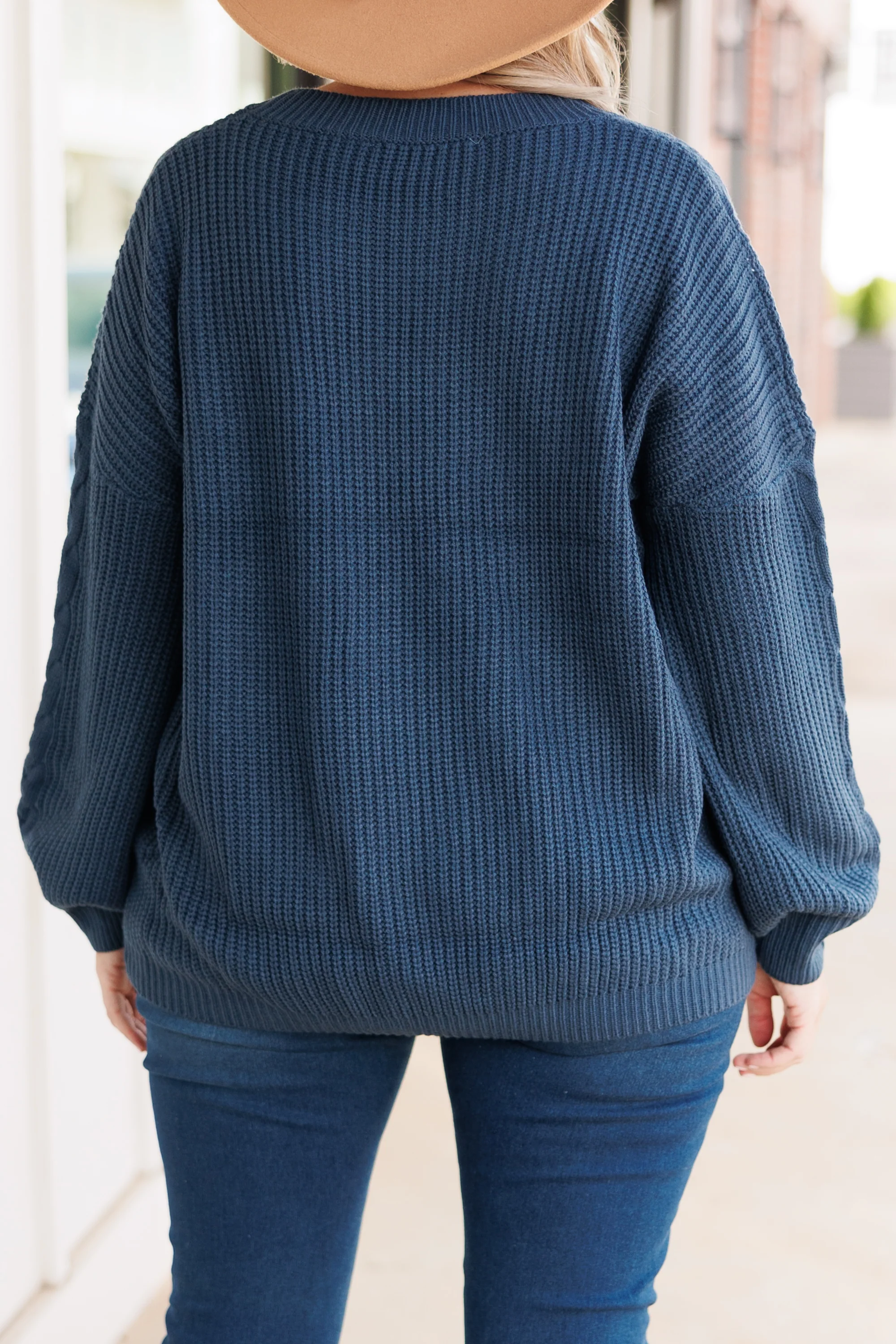 There She Goes Sweater, Dark Teal - Giverhouse