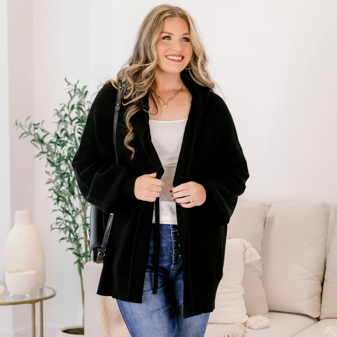 Kind Of Comforting Cardigan, Black - Giverhouse