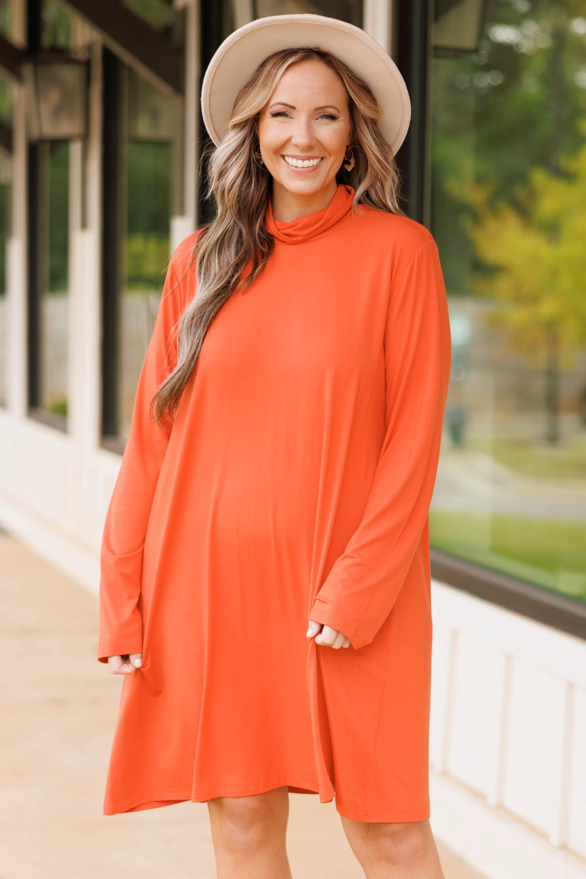 Keeping Toasty Dress, Rust - Giverhouse