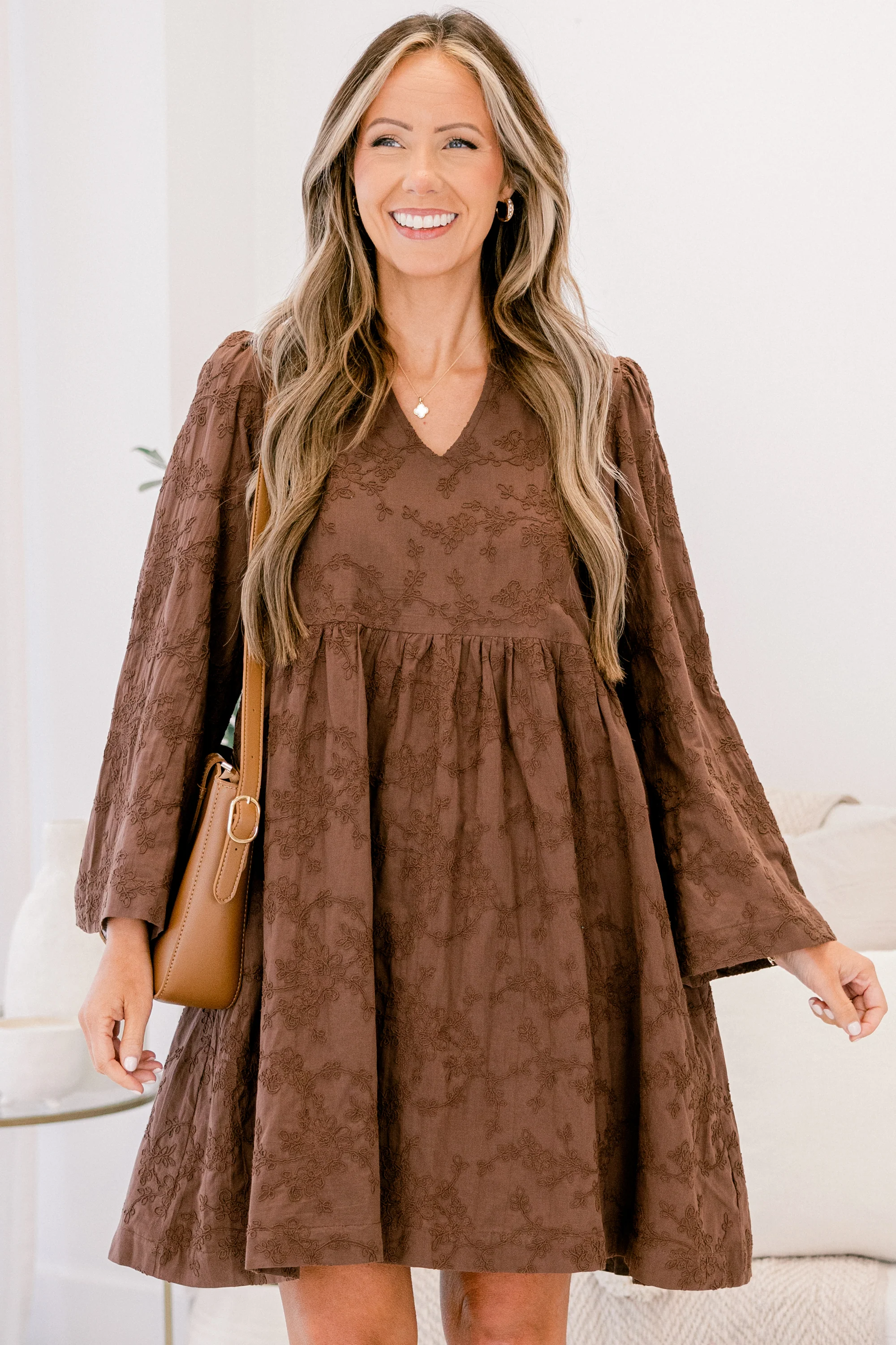 These Rainy Days Dress, Brown - Giverhouse