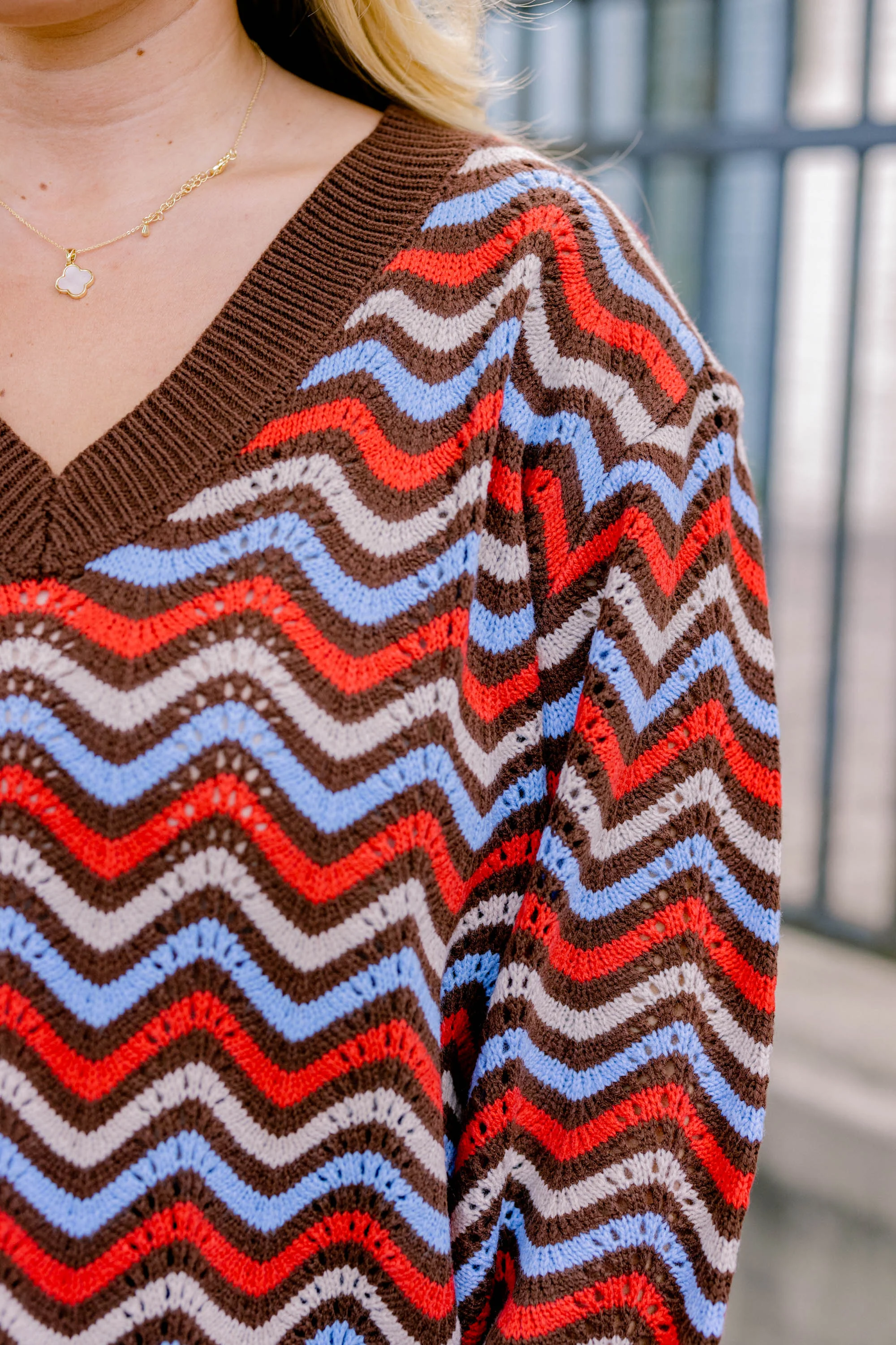 Going To Plan Sweater, Brown Multi - Giverhouse