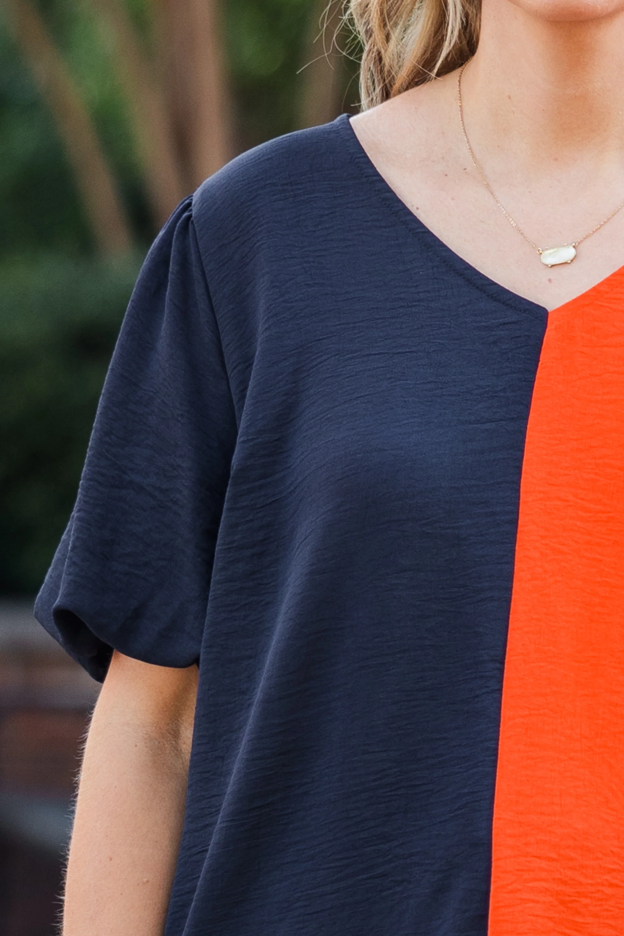 Sideline Sweetheart Top, Navy-Orange - Giverhouse