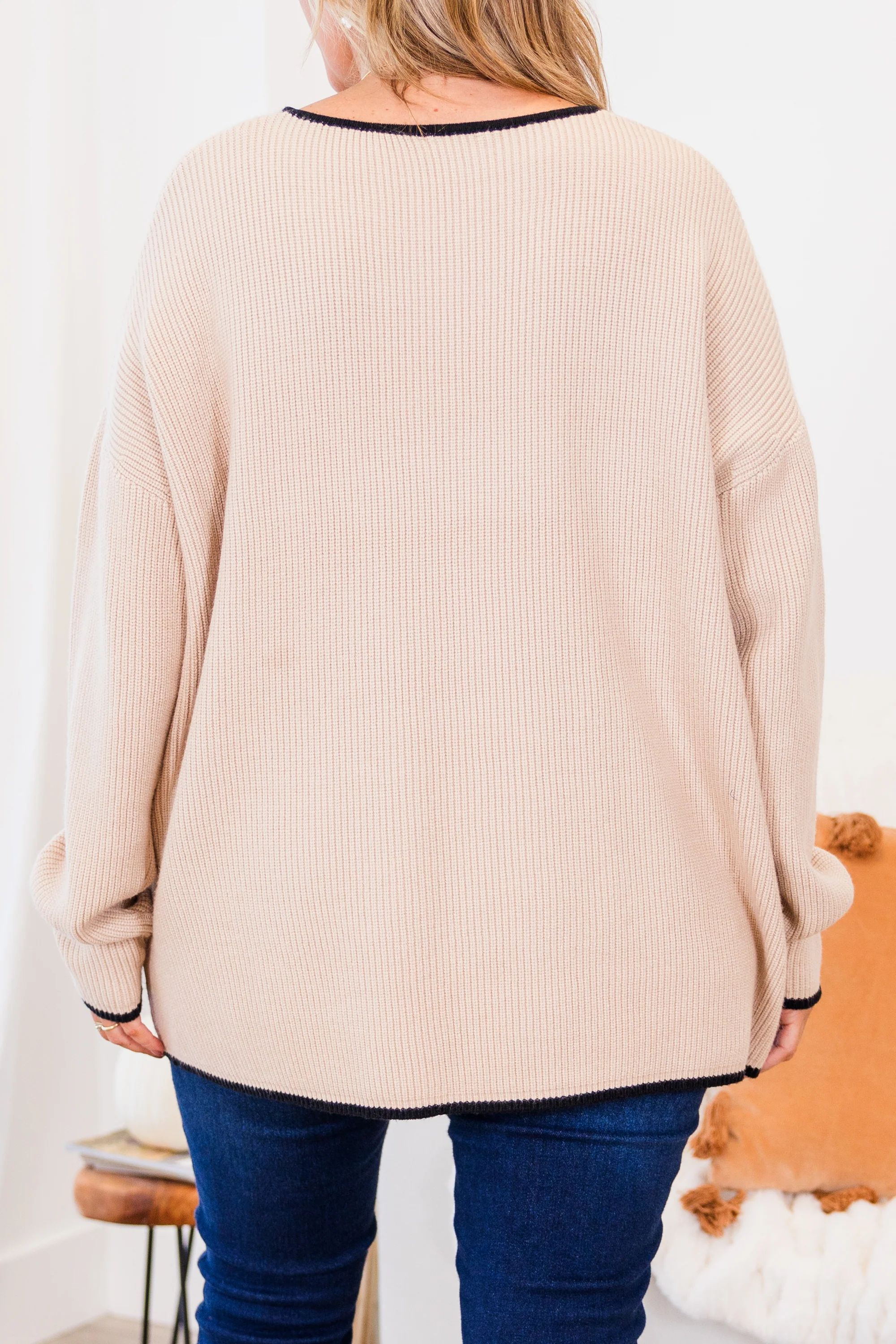 Can't Keep Going Sweater, Taupe - Giverhouse