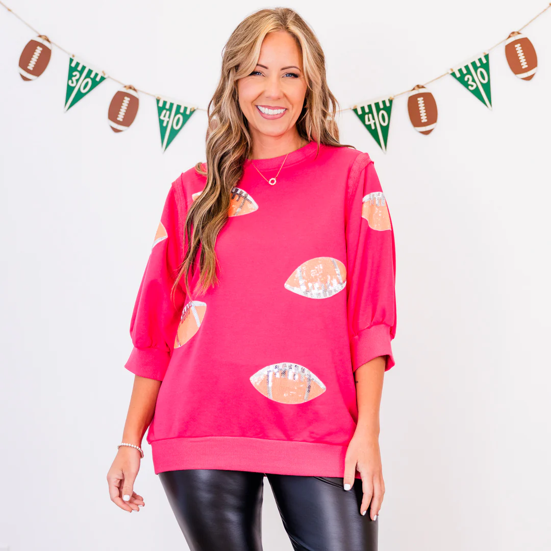 Touchdown Sparkle Top, Fuchsia - Giverhouse