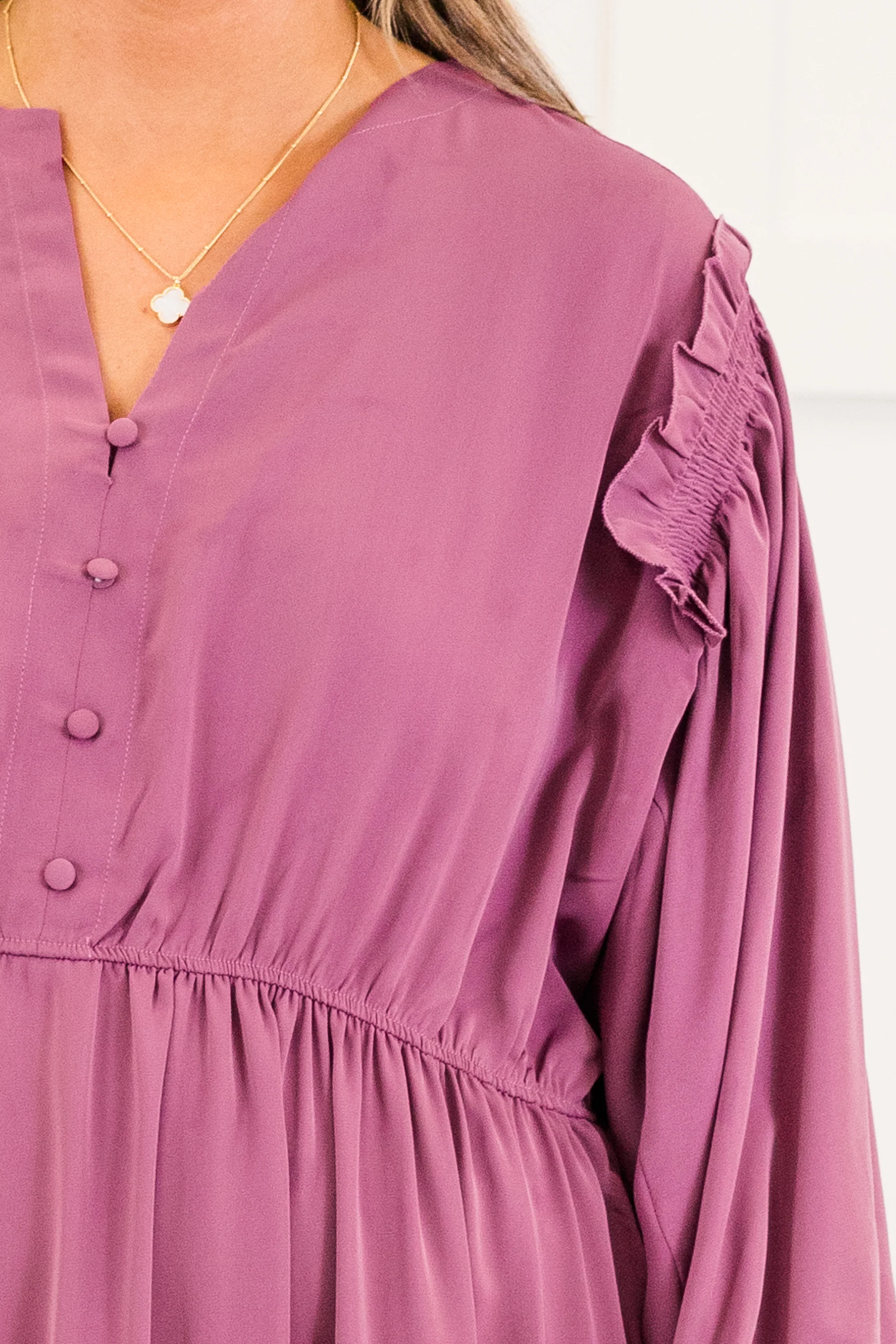 Memorize Today Dress, Eggplant - Giverhouse