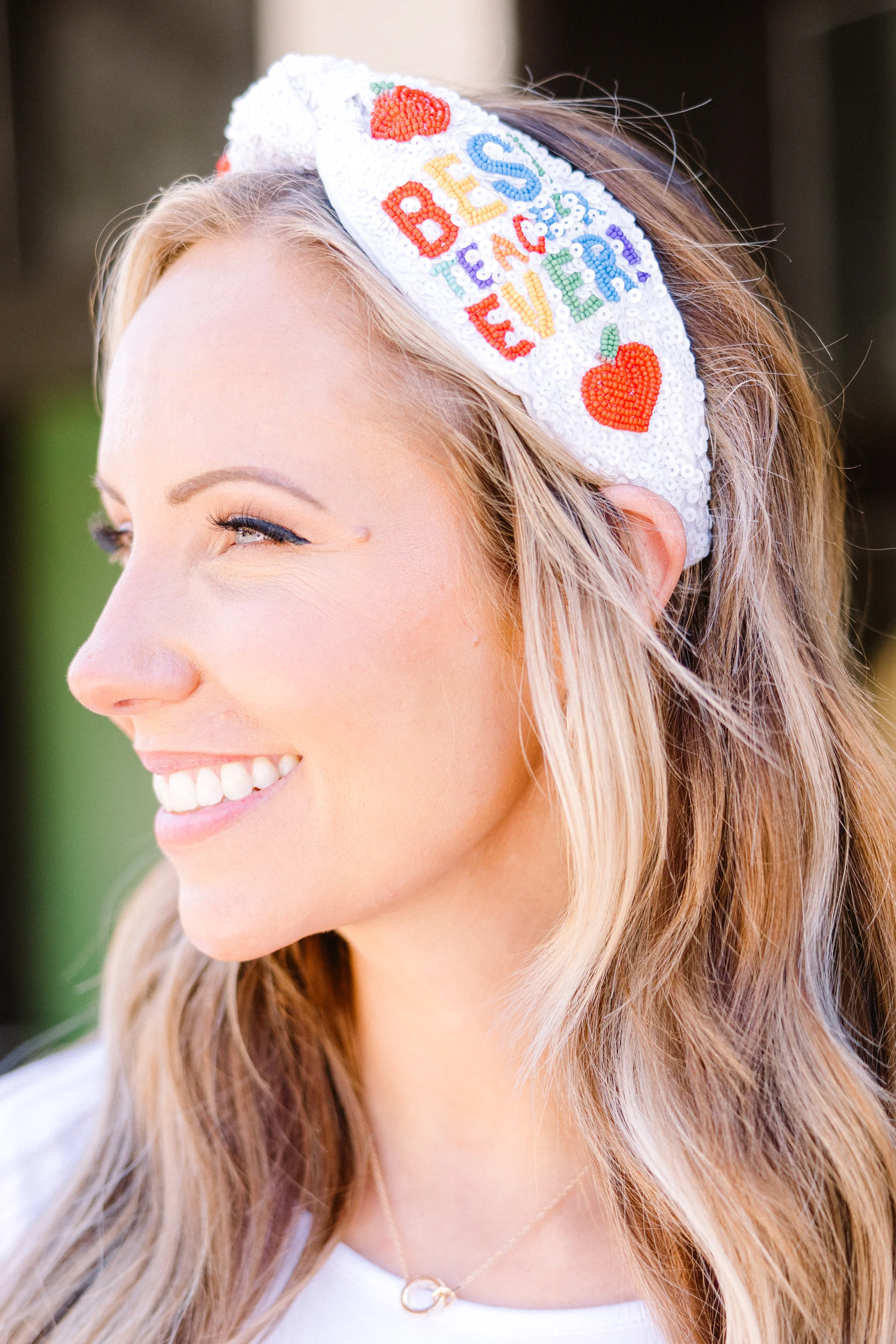 Thank A Teacher Headband, White - Giverhouse