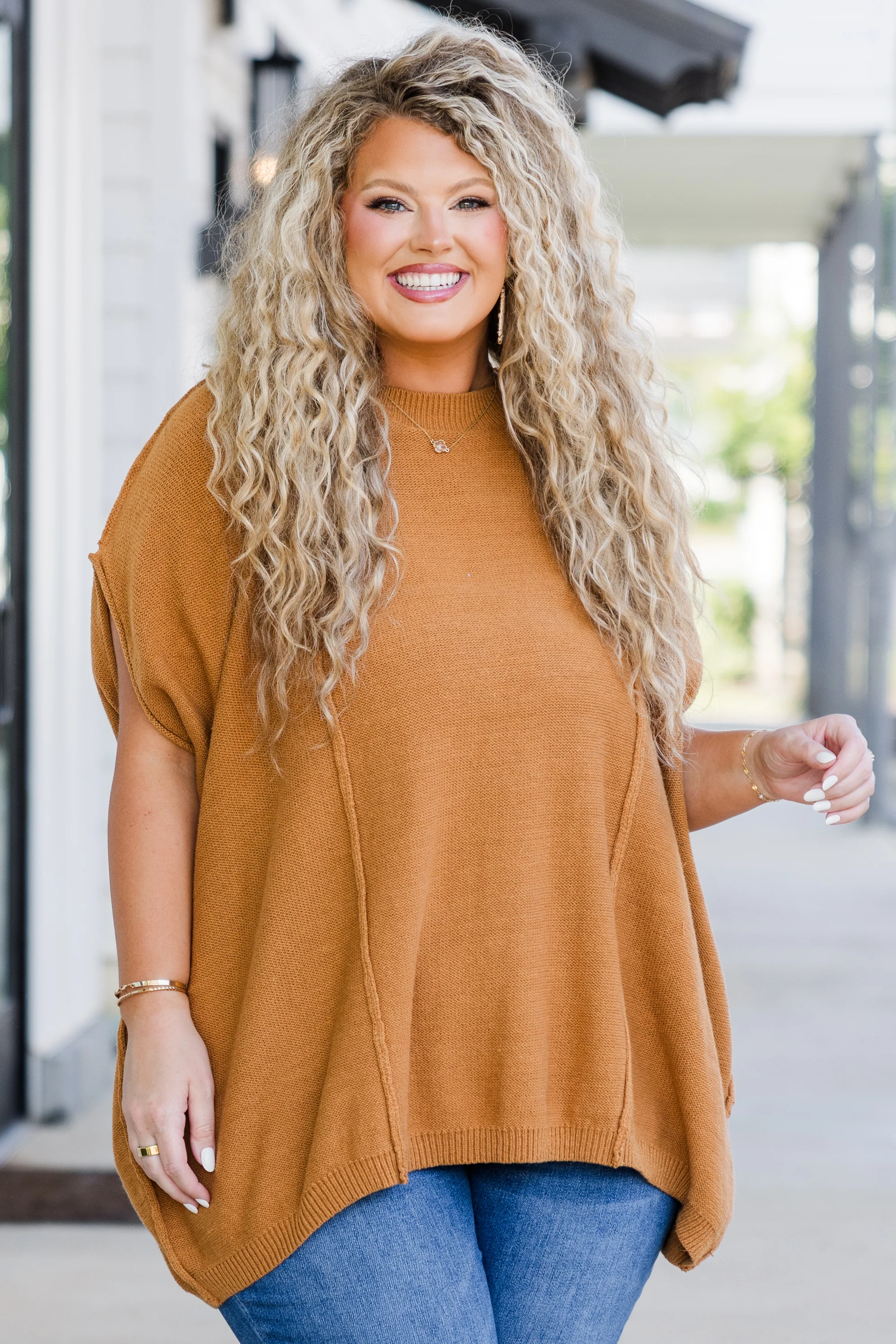 On My Way Over Sweater, Camel - Giverhouse