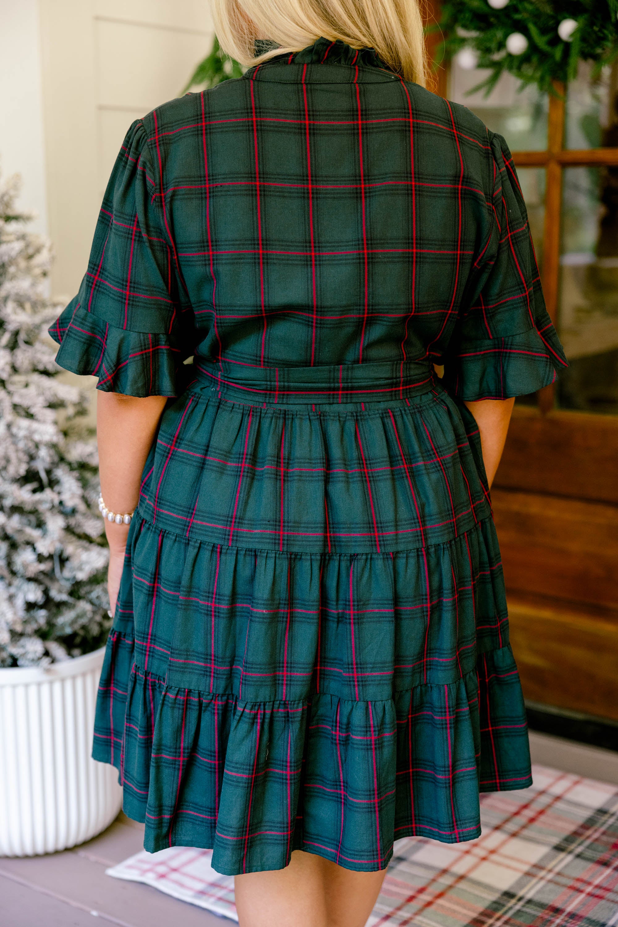 Breezy Beauty Dress, Green Plaid - Giverhouse
