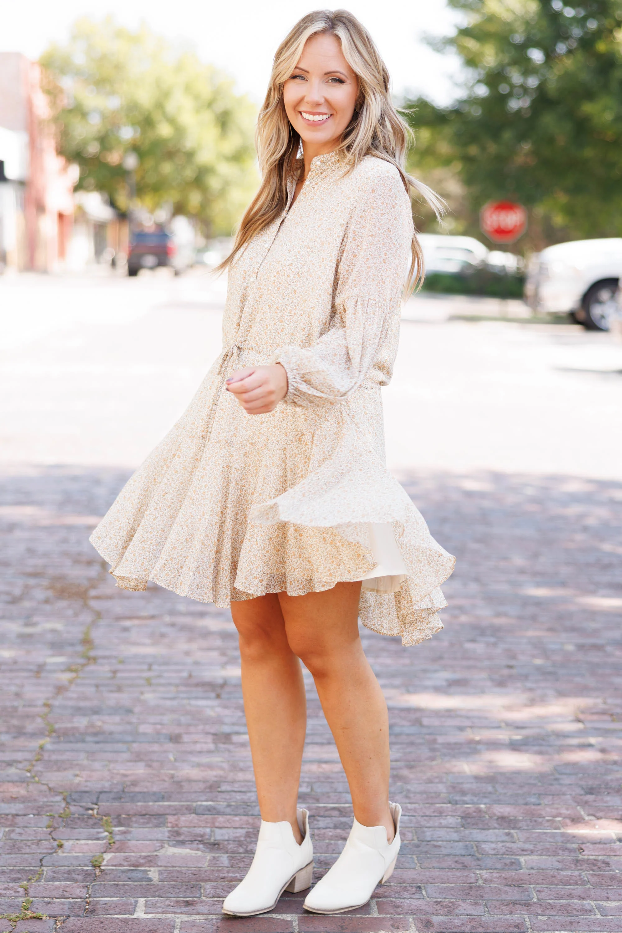 Sunset Kisses Dress, Cream Gold - Giverhouse