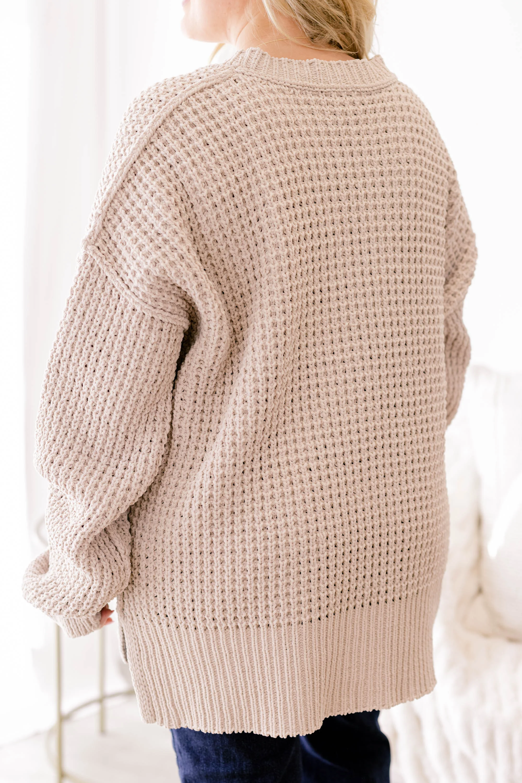 Falling Petals Sweater, Taupe - Giverhouse