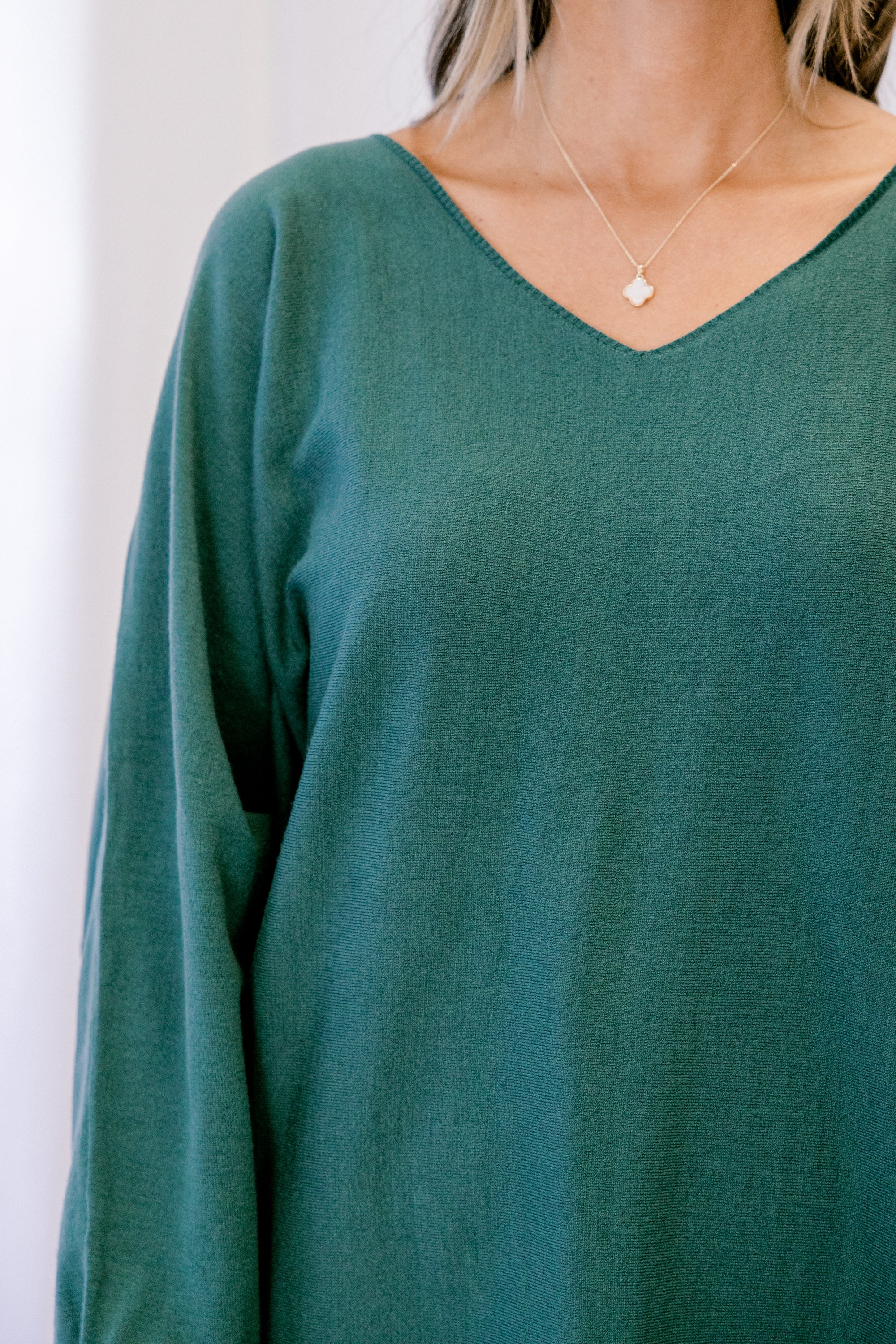 Golden Day Knit Tunic, Hunter Green - Giverhouse