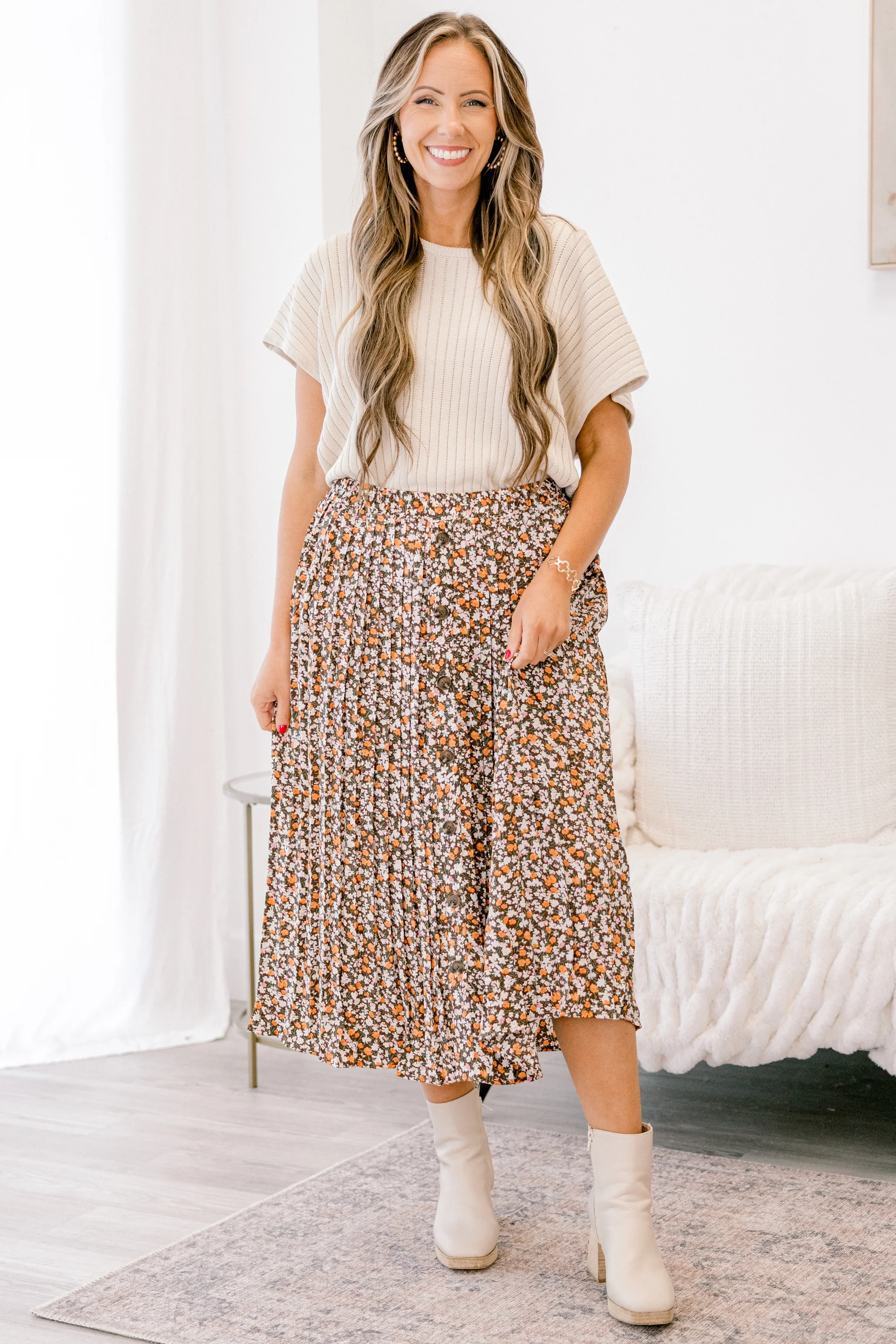 Never A Bad Day Skirt, Brown - Giverhouse