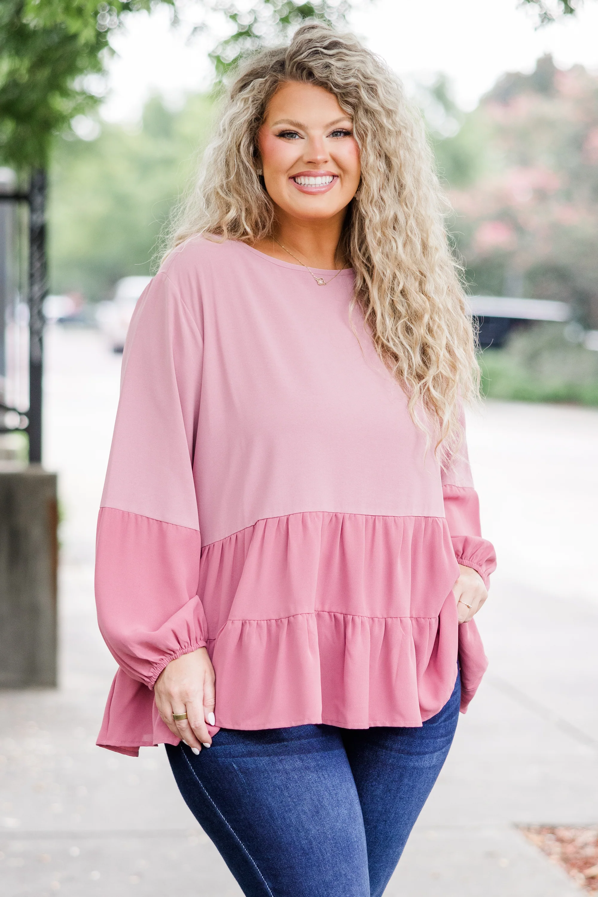 One Call Away Top, Mauve - Giverhouse