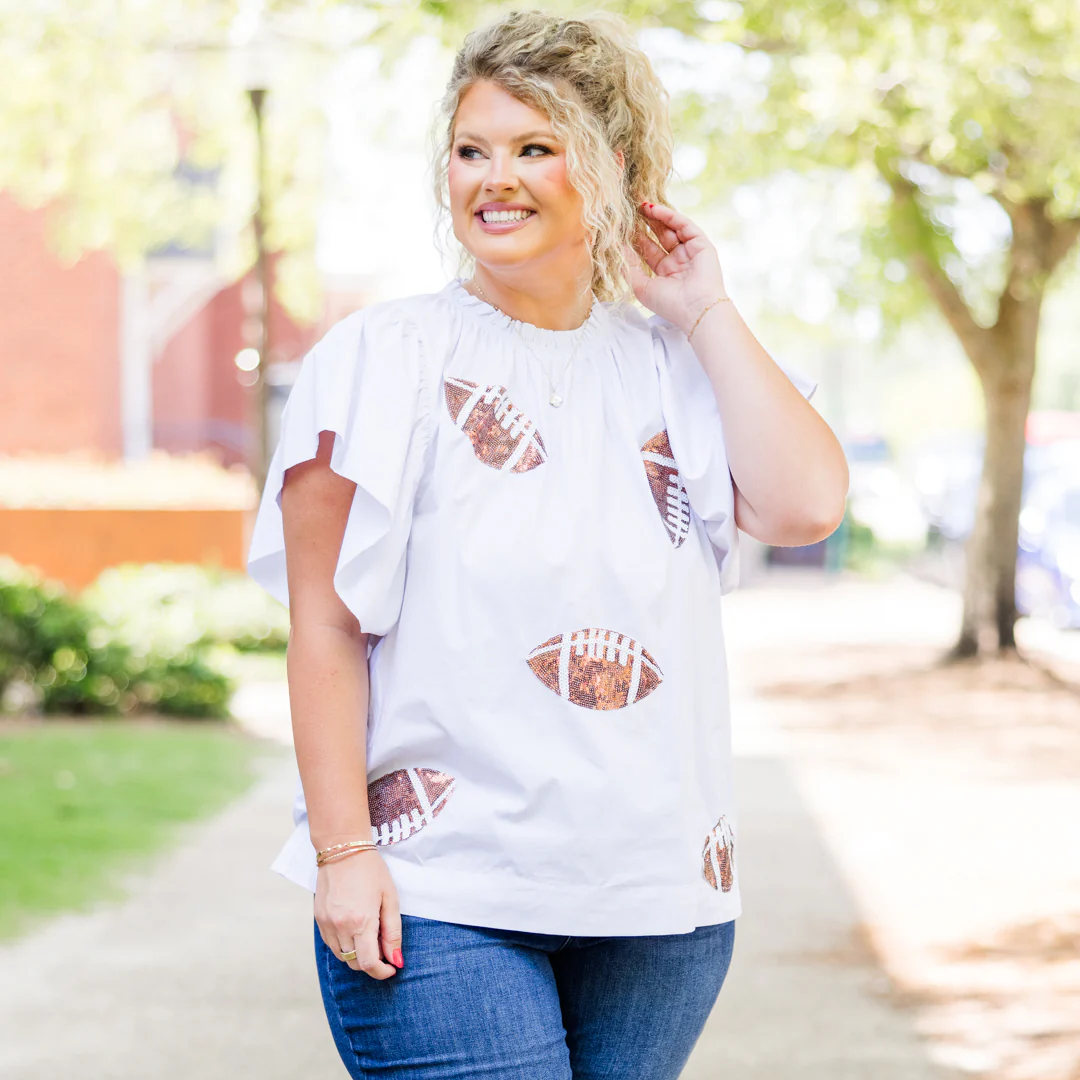 Here For Halftime Top, White - Giverhouse