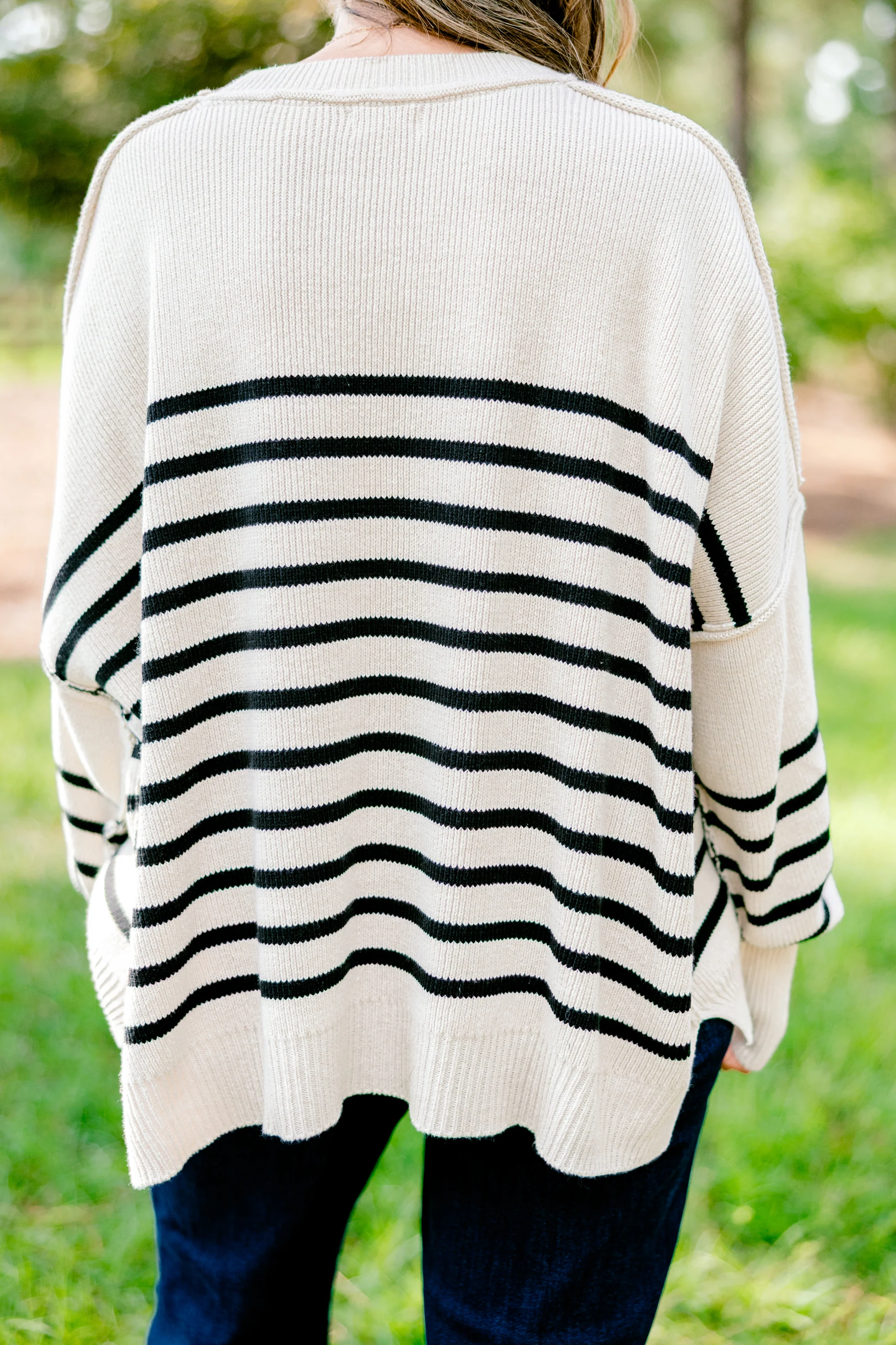 Magically Perfect Sweater, Almond Stripe - Giverhouse