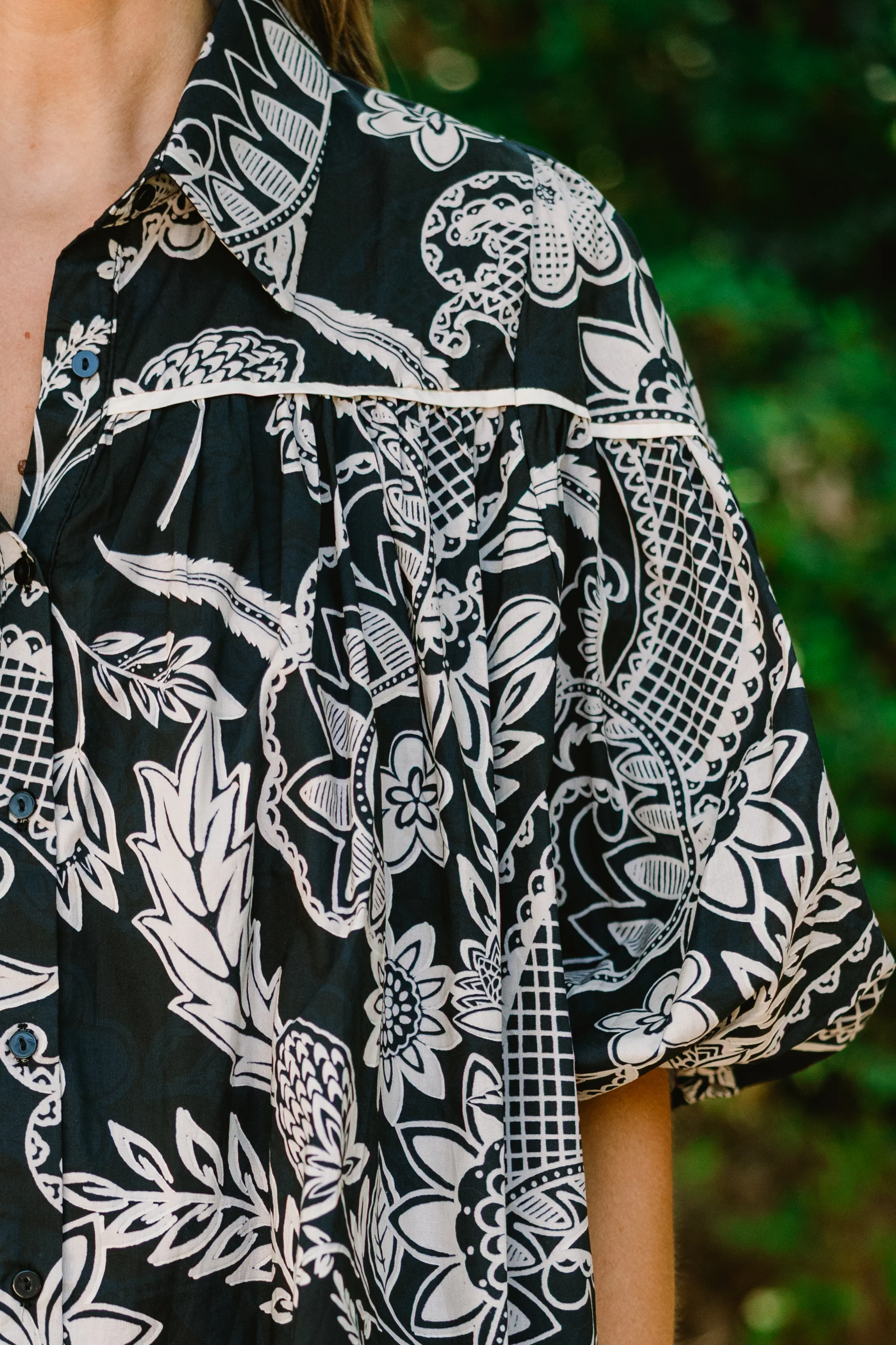 Love Is All Around Blouse, Black Paisley - Giverhouse