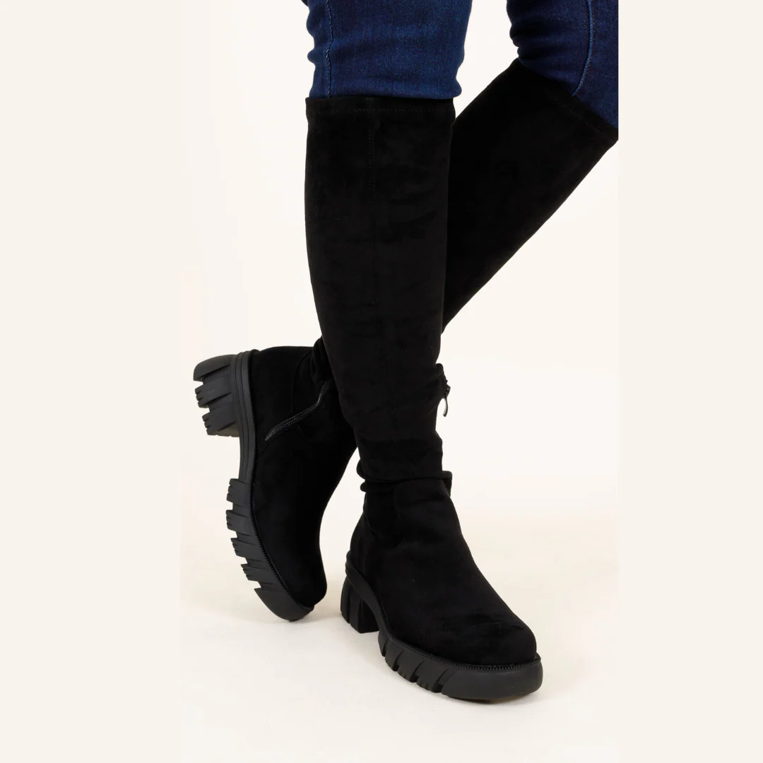 Kickin' Rocks Wide Calf Boots, Black - Giverhouse